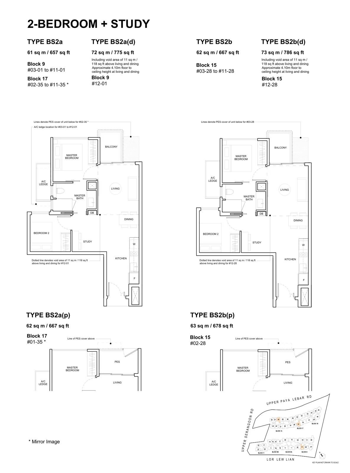 Forest Woods floor plan, type BS2a: 2-Bedroom + Study, 657 sq ft