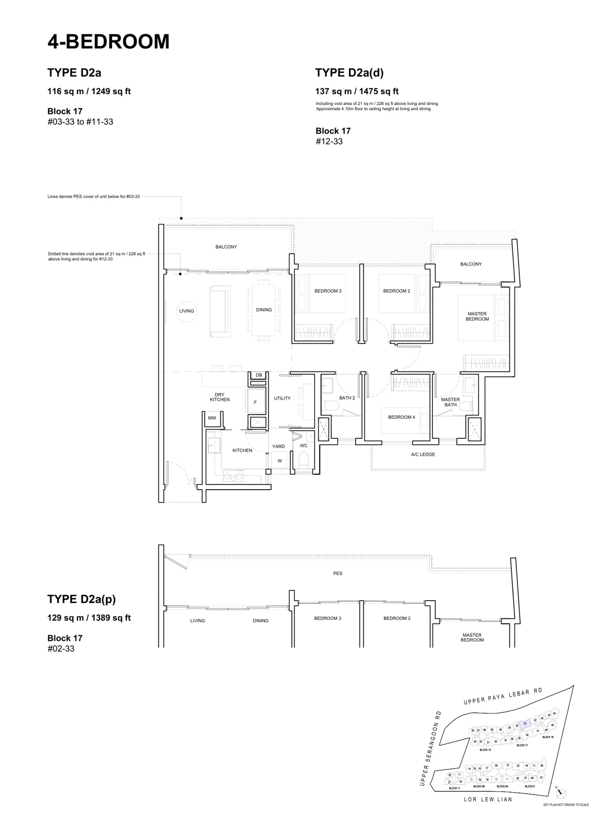 Forest Woods floor plan, type D2a: 4-Bedroom, 1,249 sq ft