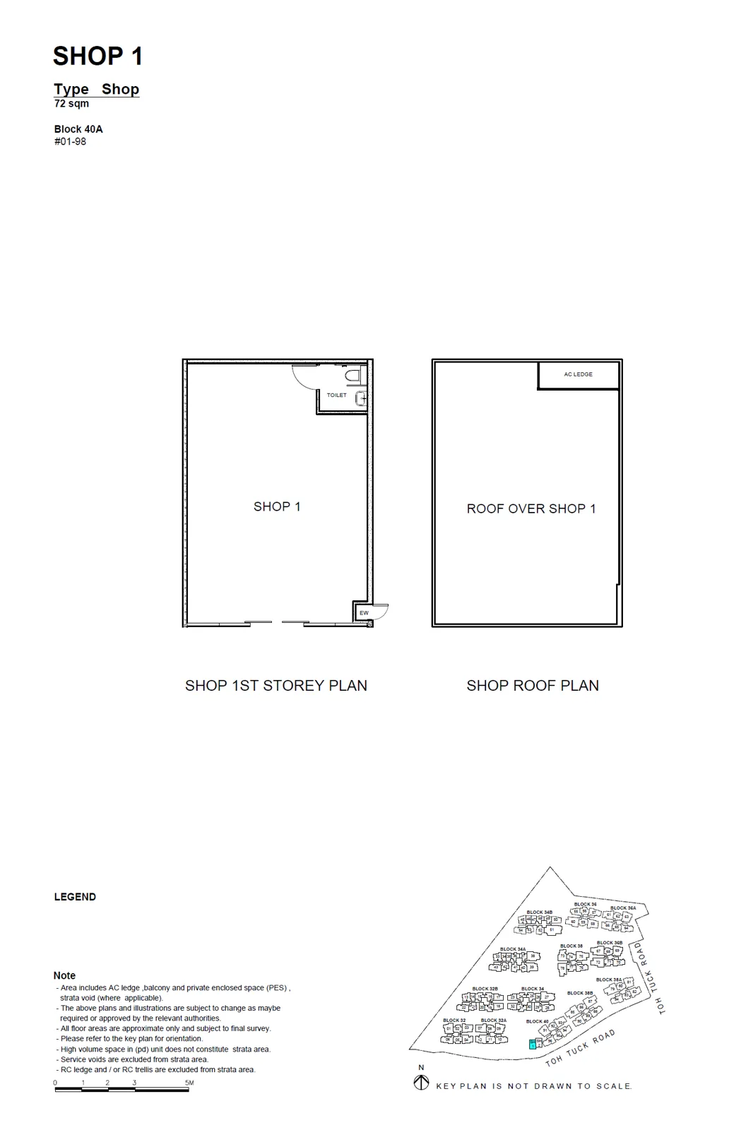 Forett at Bukit Timah shops floor plan, type SHOP1: Shop