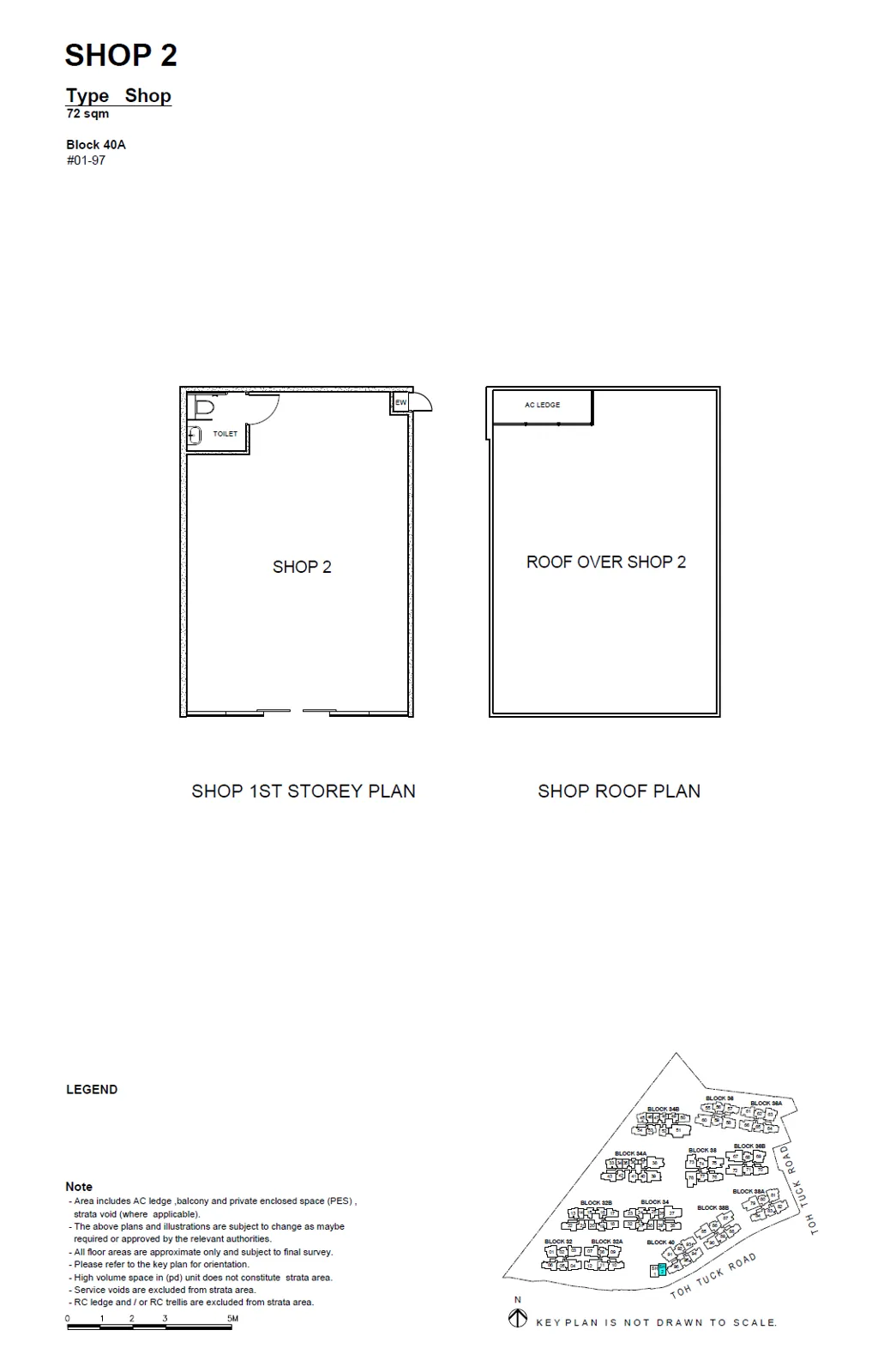 Forett at Bukit Timah shops floor plan, type SHOP2: Shop
