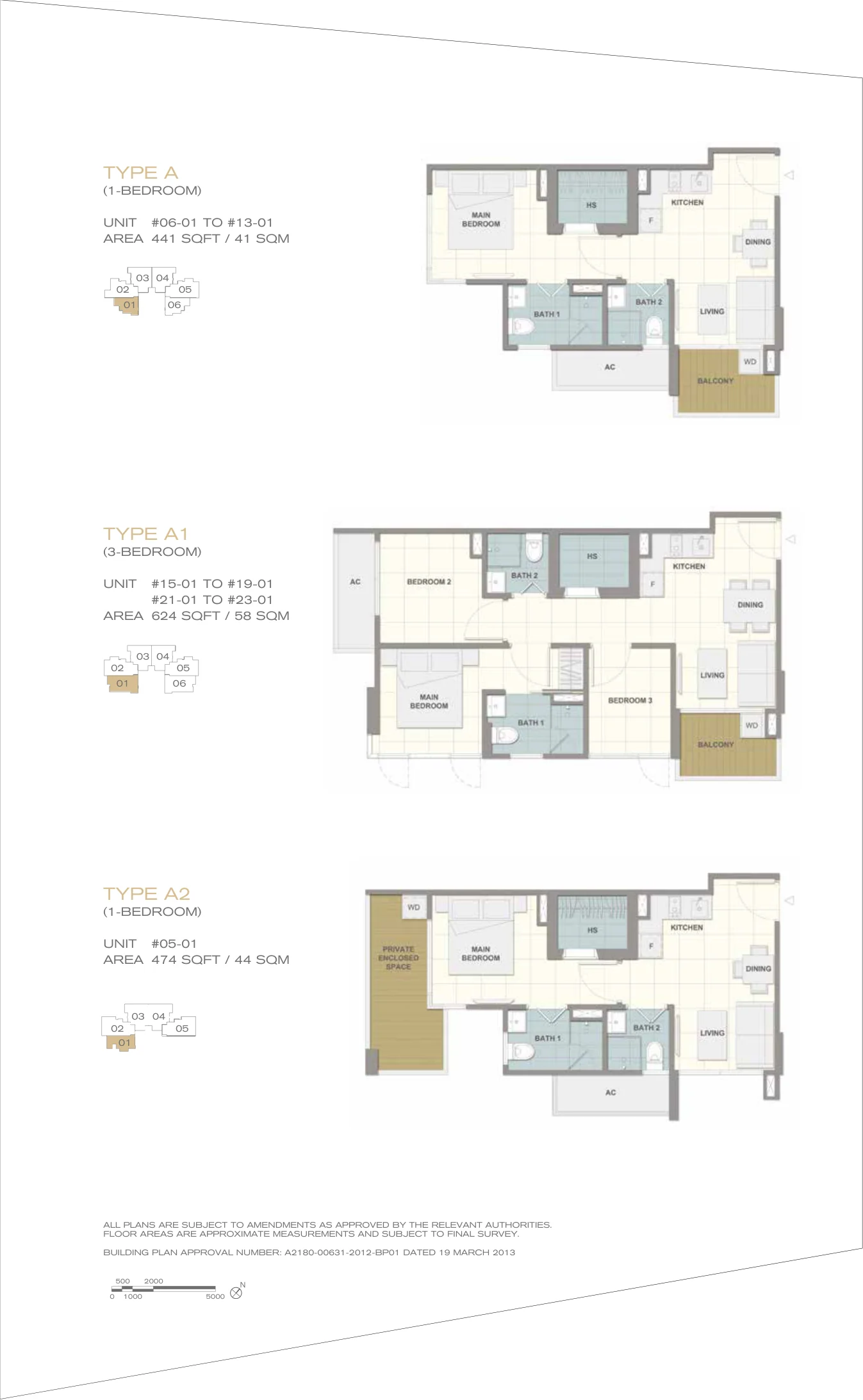 Forte Suites floor plan, type A: 1-Bedroom, 441 sq ft