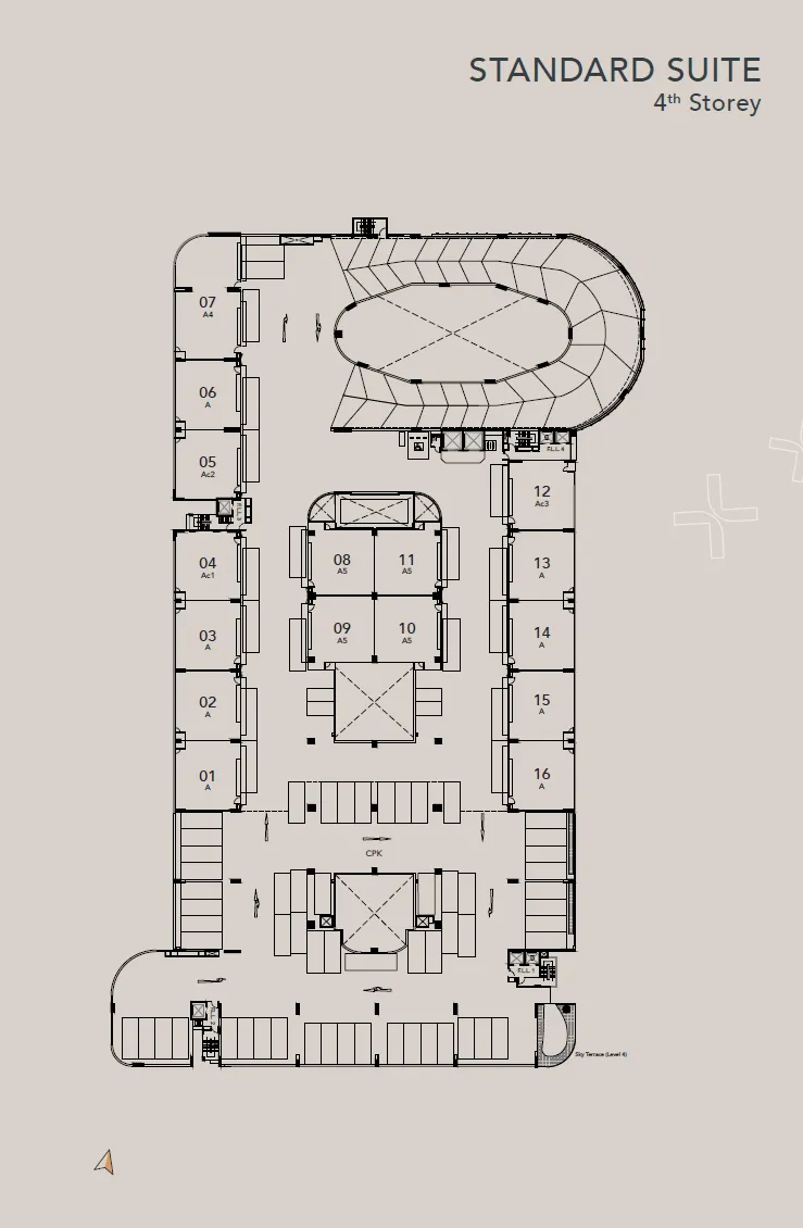GATE+ floor plan, type S4: Standard Suite 1,615-2,820 sq ft, 1,625 sq ft