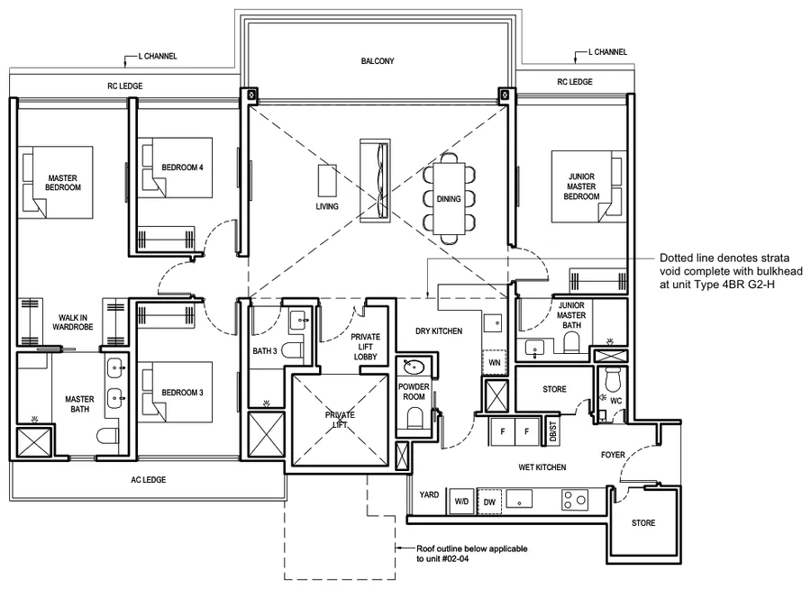 Grand Dunman floor plan, type 4BR G2: 4 Bedroom (Grand), 1,787 sq ft