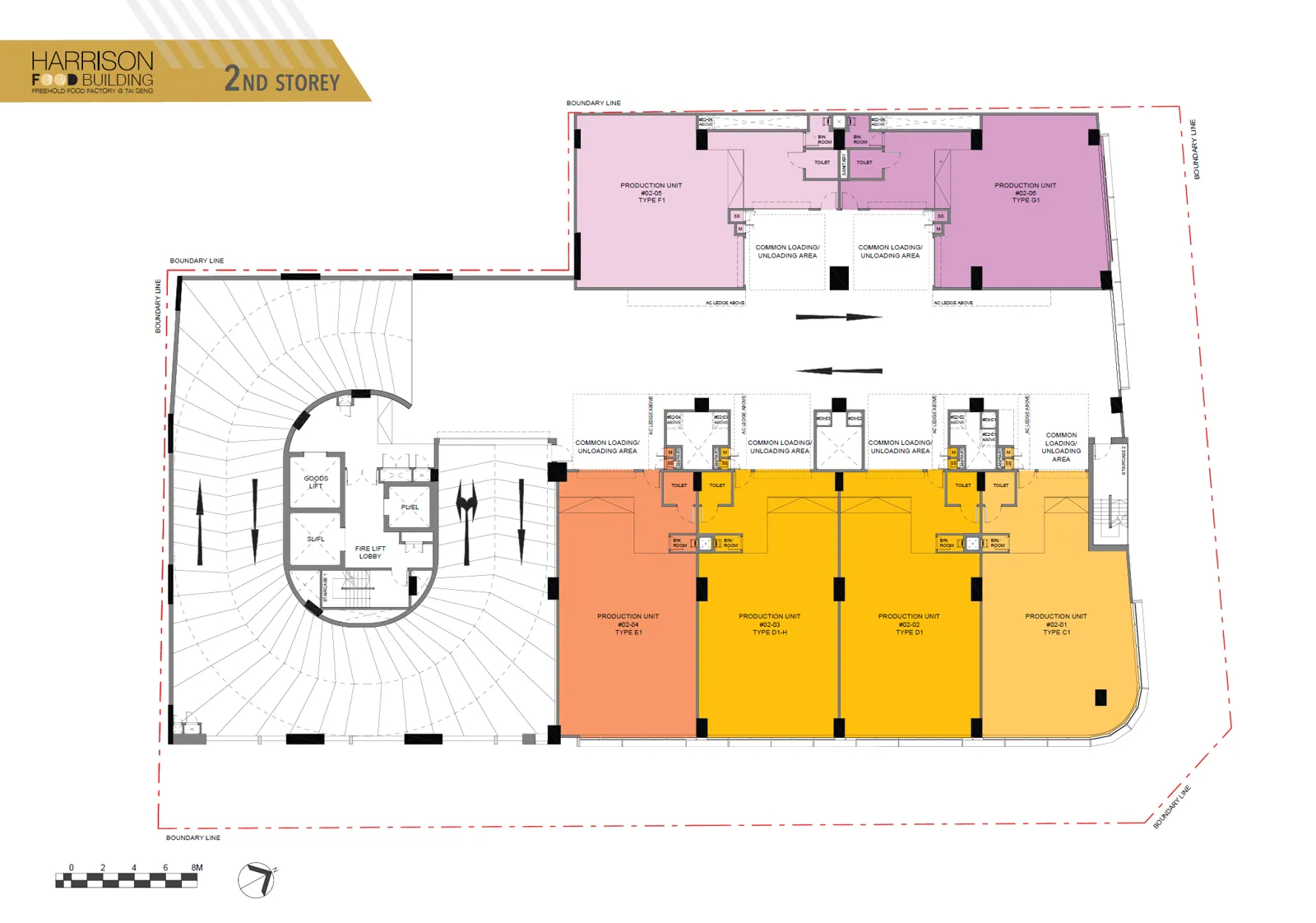 Harrison Food Building floor plan, type S2: Factory (Harrison Road row)
