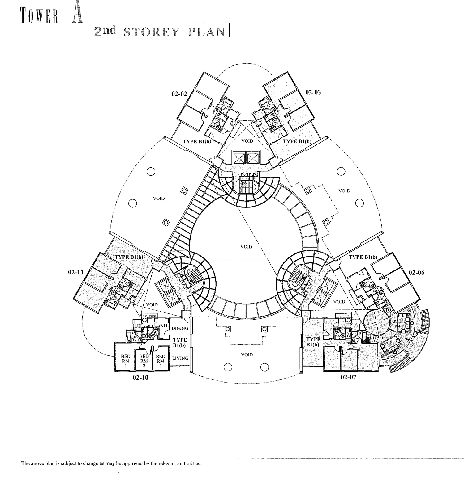 Heritage View floor plan, type B1(b): 3-Bedroom, 1,206 sq ft
