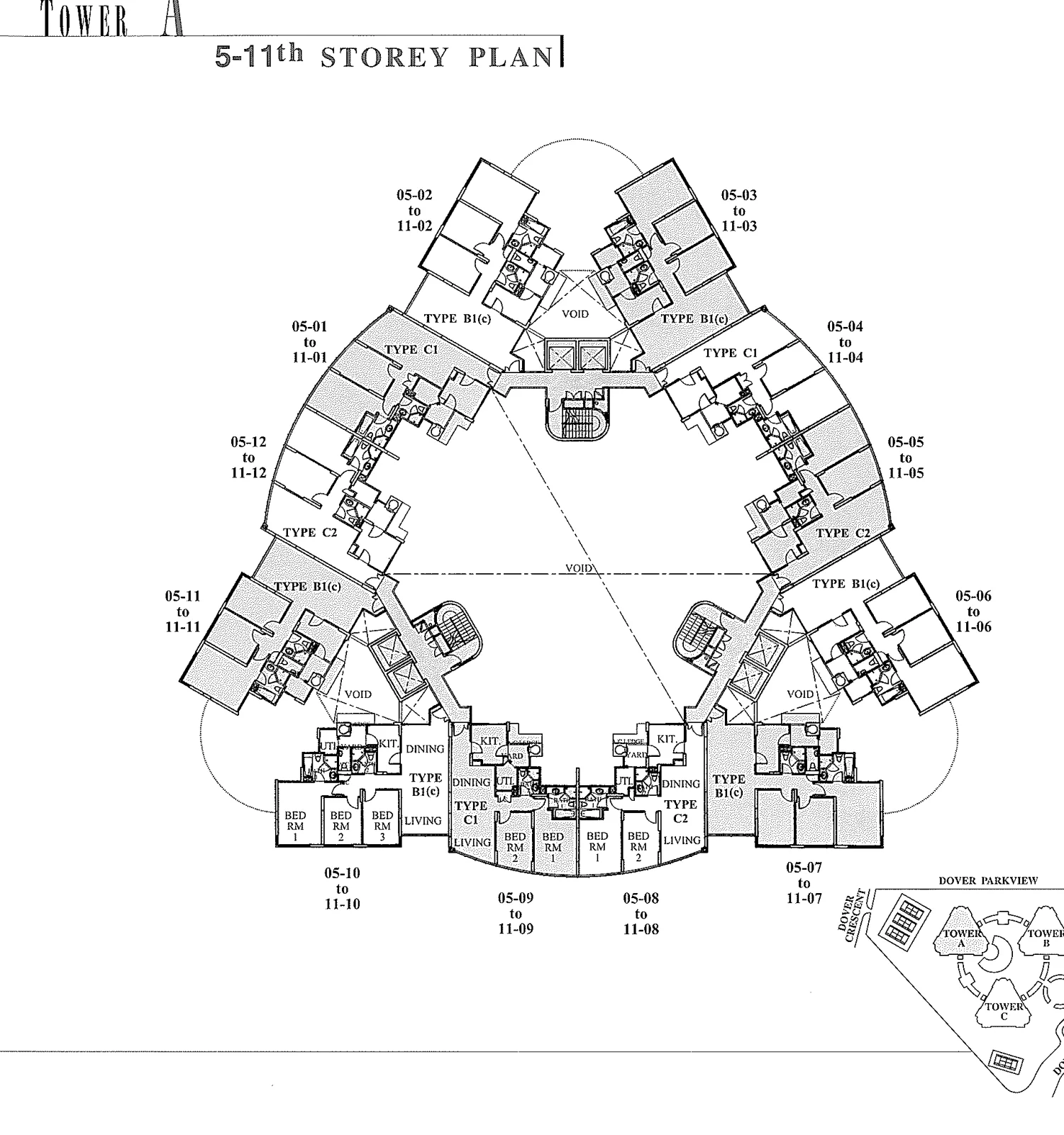 Heritage View floor plan, type C1: 2-Bedroom, 969 sq ft
