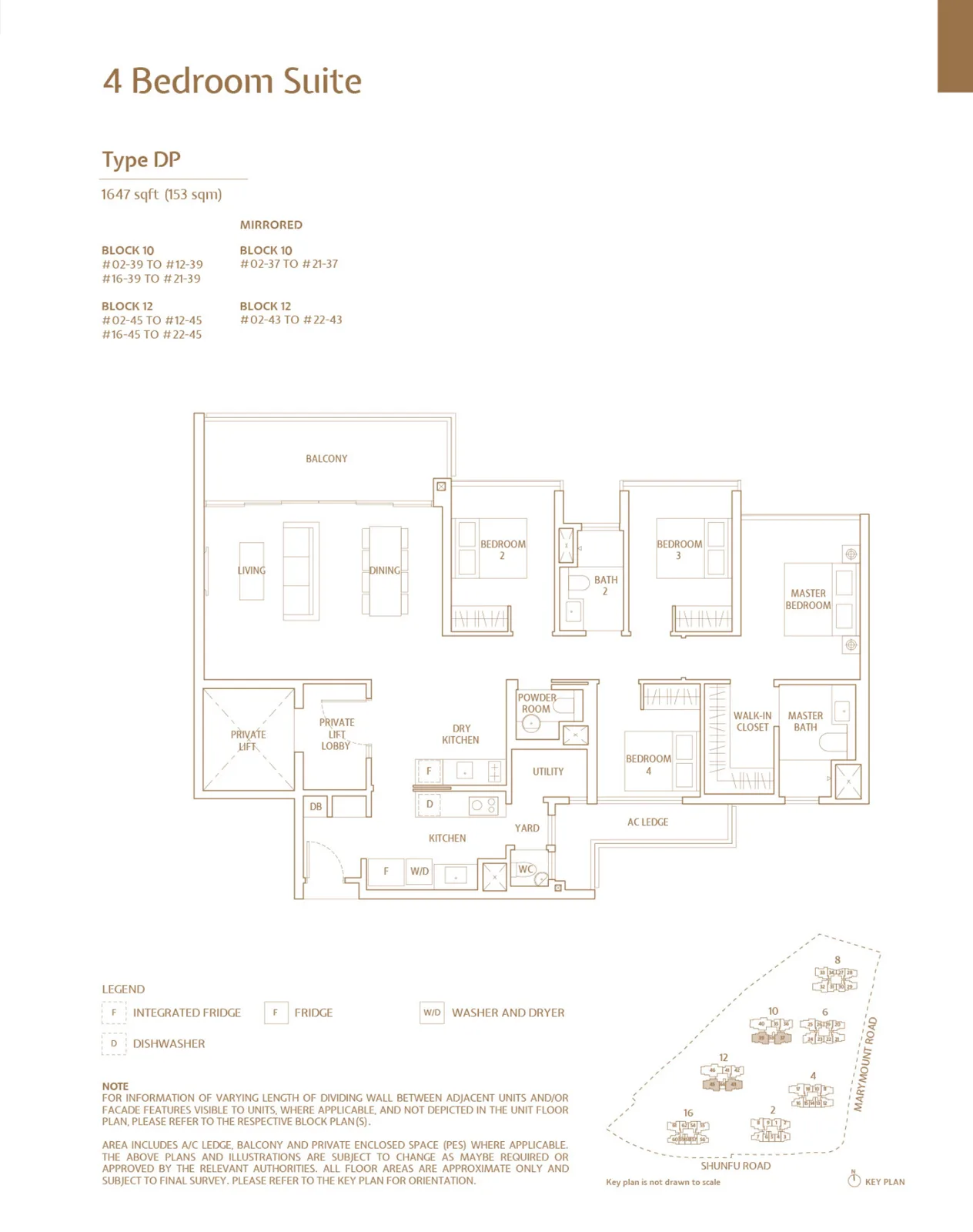 Jadescape floor plan, type DP: 4-Bedroom Suite, 1,647 sq ft