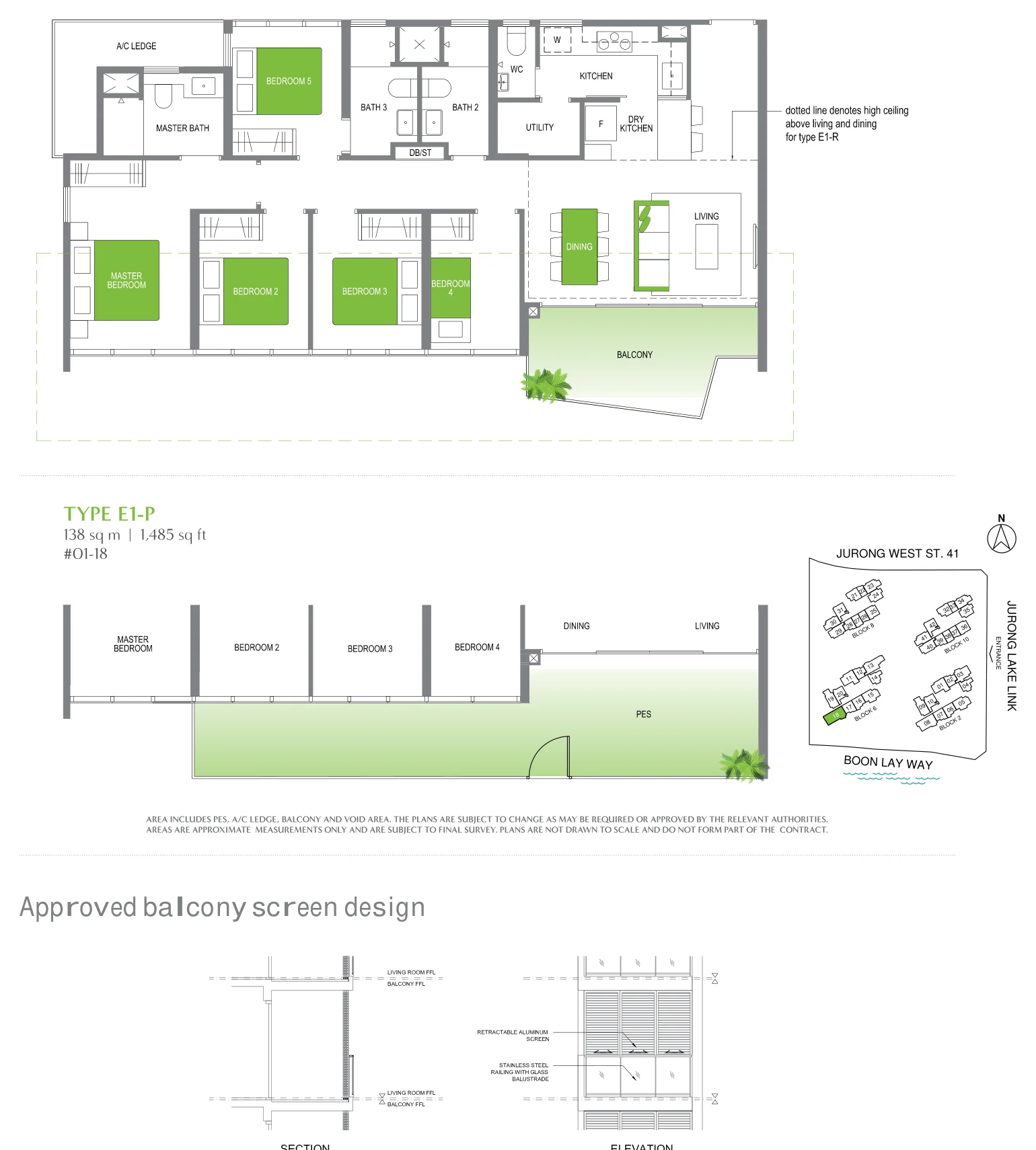 Lake Grande floor plan, type E1: 5-Bedroom, 1,302 sq ft