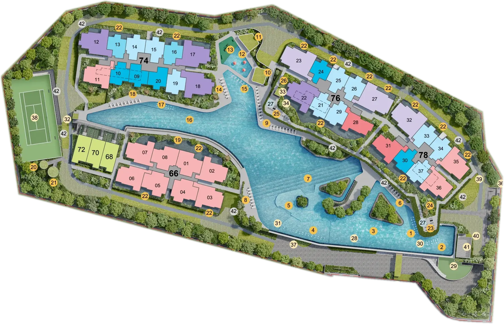 Site plan of Lentor Gardens Residences
