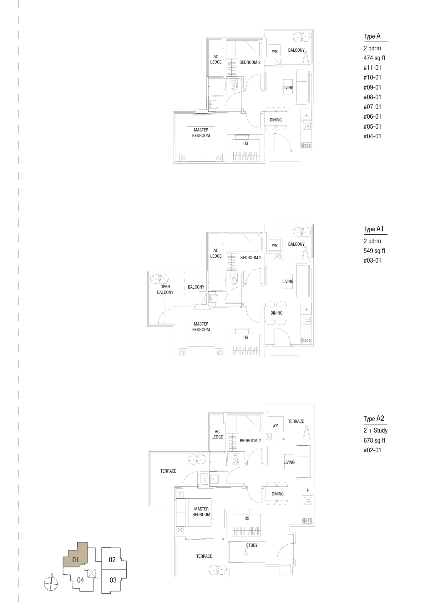 Levenue floor plan, type A: 2-Bedroom, 474 sq ft
