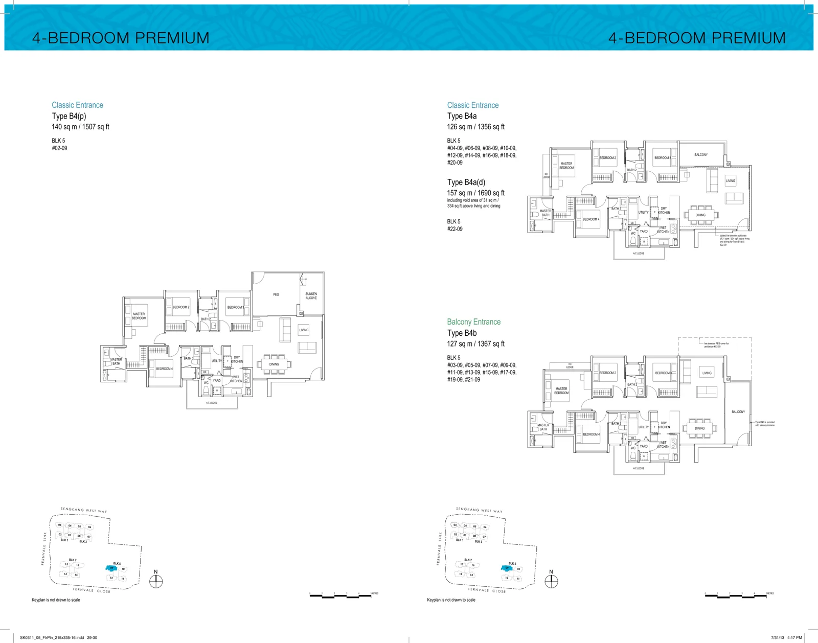 Lush Acres floor plan, type B4a: 4-Bedroom Premium, 1,356 sq ft