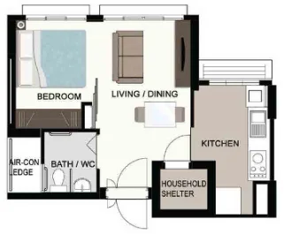 MacPherson Spring floor plan, type SA: Studio