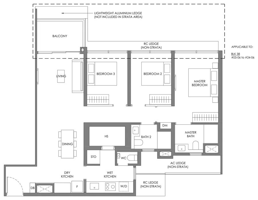 Nava Grove floor plan, type CP-3: 3-Bedroom Premium, 1,109 sq ft