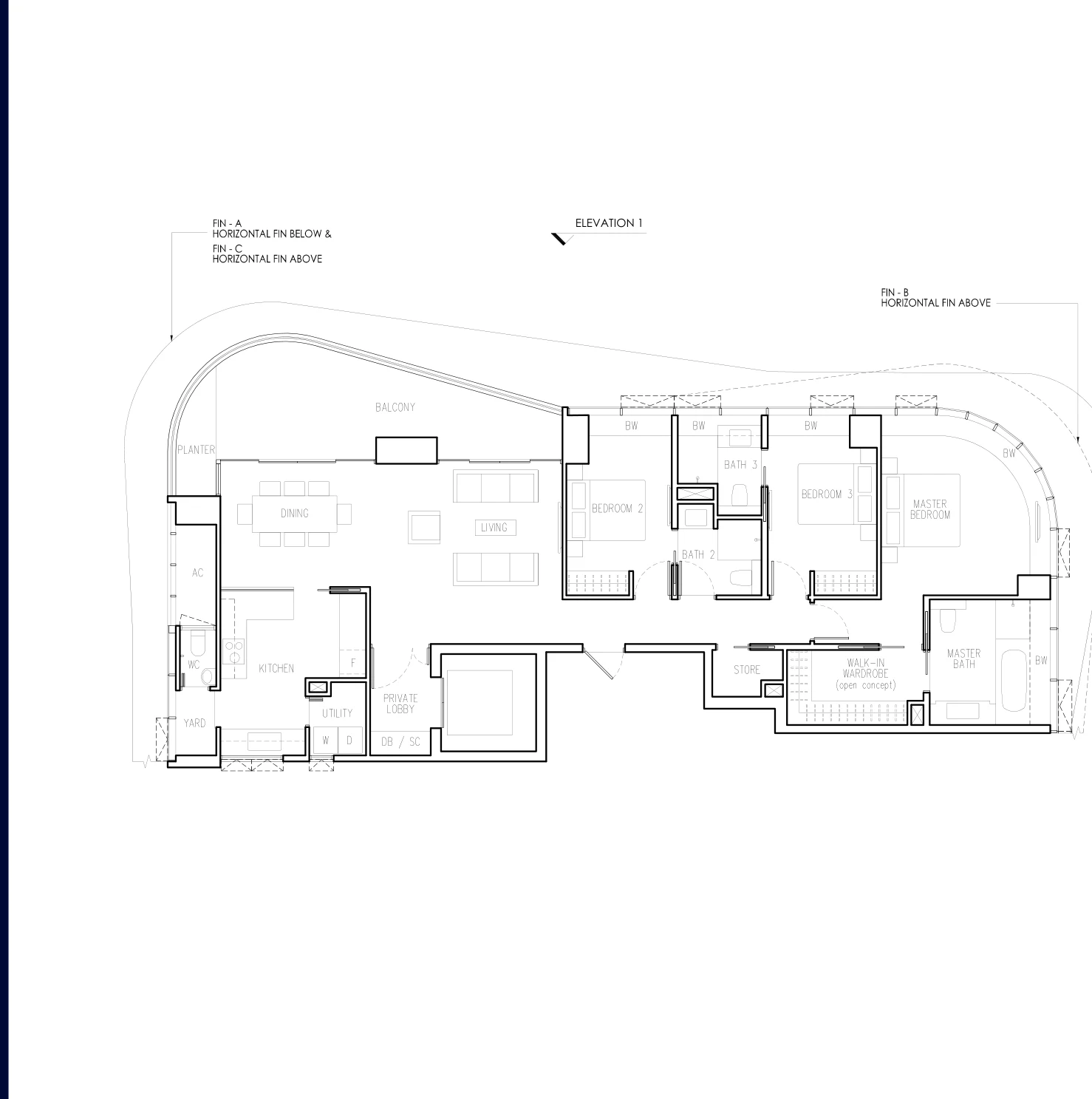 New Futura floor plan, type B1: 3-Bedroom, 1,830 sq ft