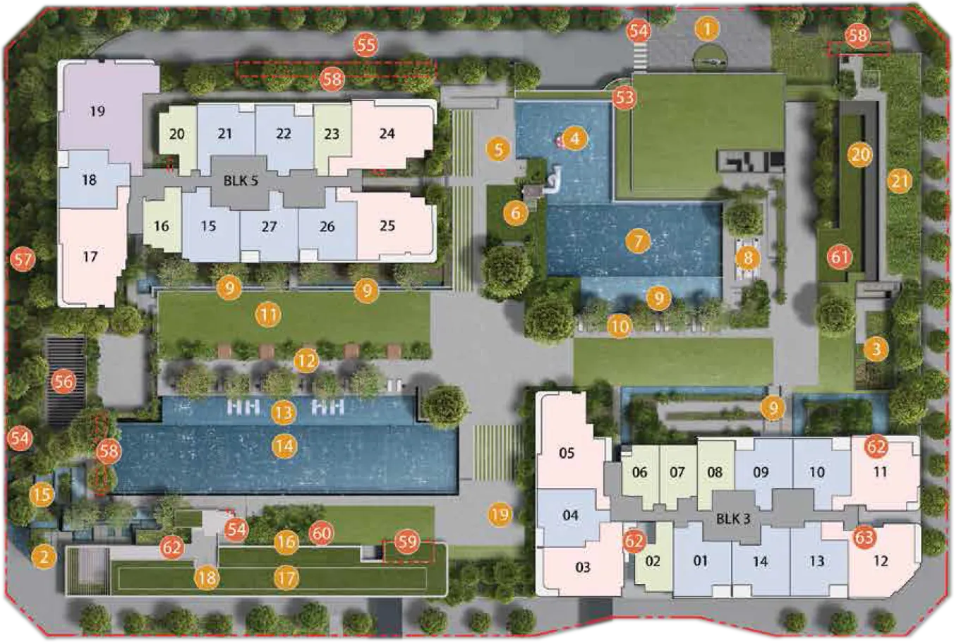 Site plan of One Marina Gardens