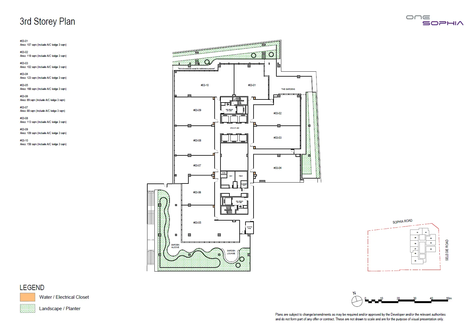 One Sophia floor plan, type L3: Office up to 1,400 sq ft, 1,152 sq ft