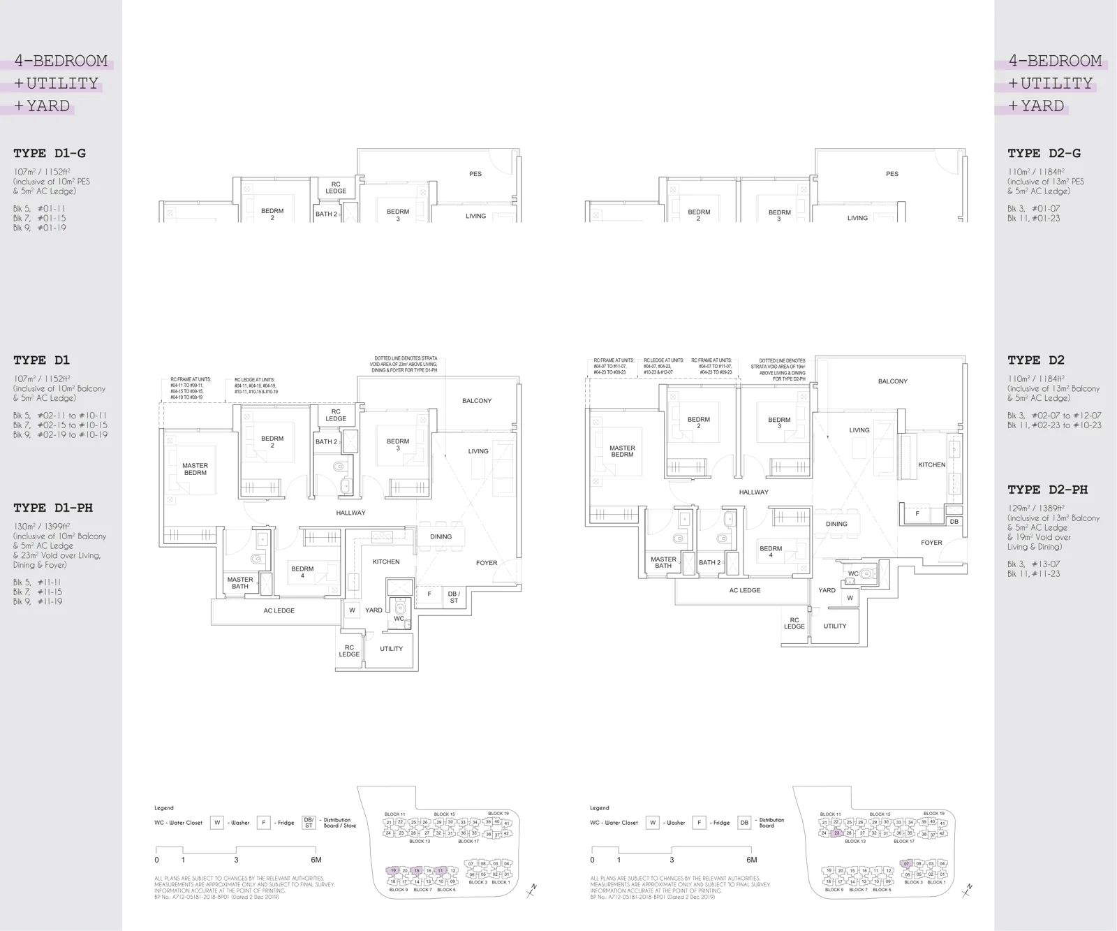 Parc Canberra floor plan, type D1: 4-Bedroom, 1,152 sq ft