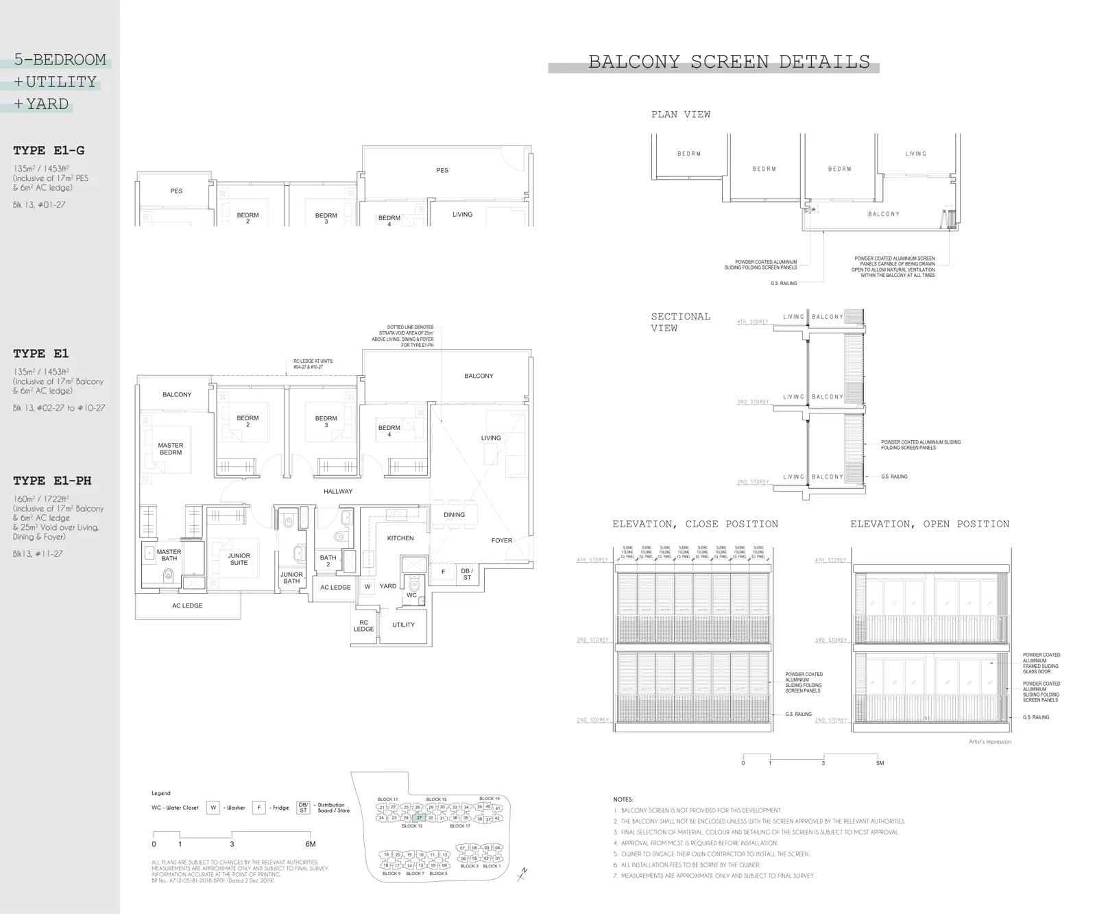 Parc Canberra floor plan, type E1: 5-Bedroom, 1,453 sq ft