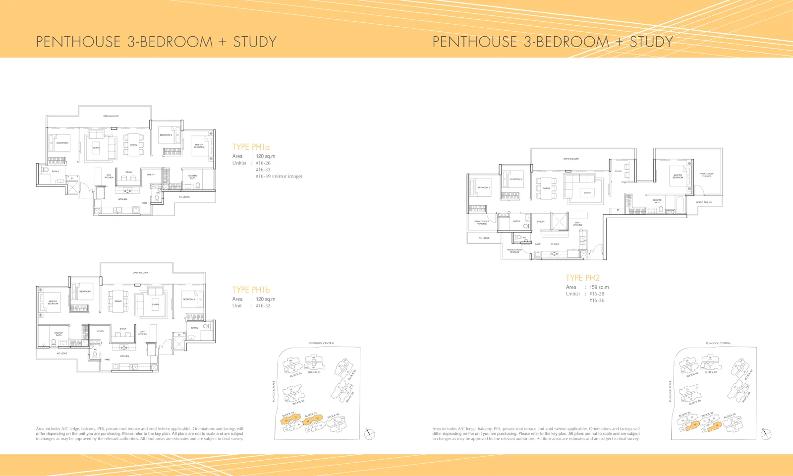 Parc Centros floor plan, type PH1a: Penthouse (3 to 6 bedrooms), 1,292 sq ft
