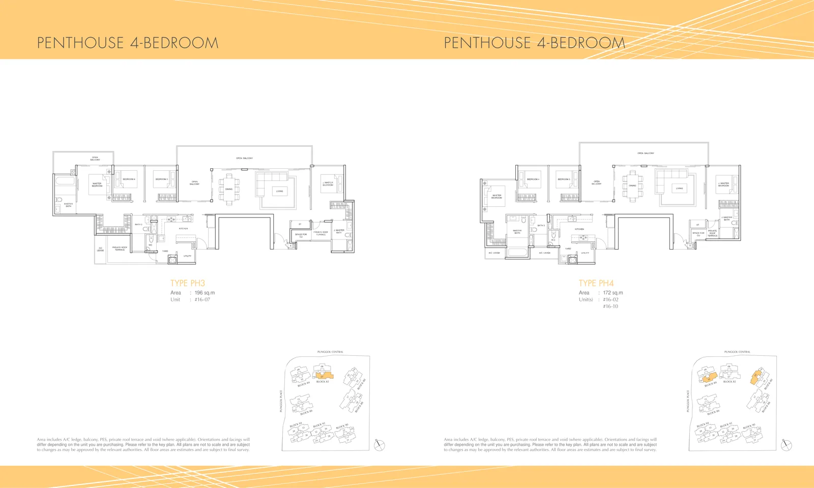 Parc Centros floor plan, type PH4: Penthouse (3 to 6 bedrooms), 1,851 sq ft