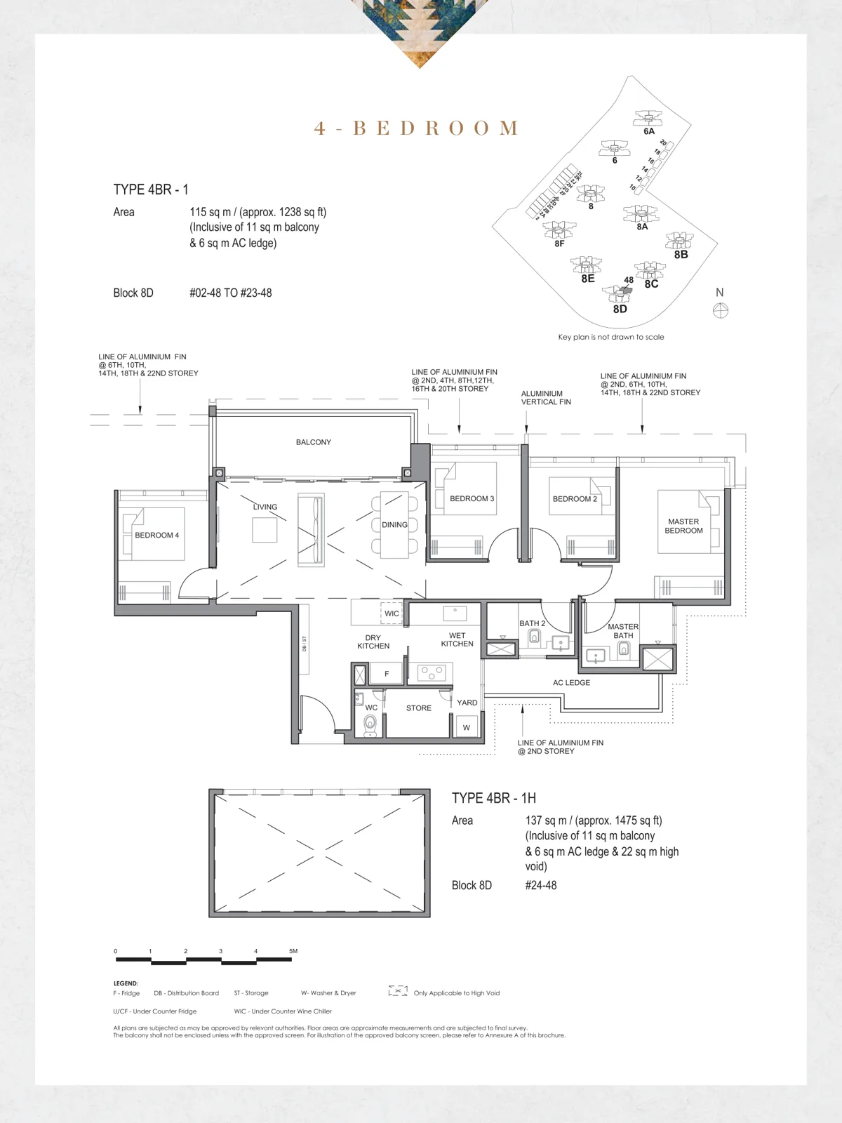 Parc Clematis floor plan, type 4BR-1: 4-Bedroom, 1,238 sq ft