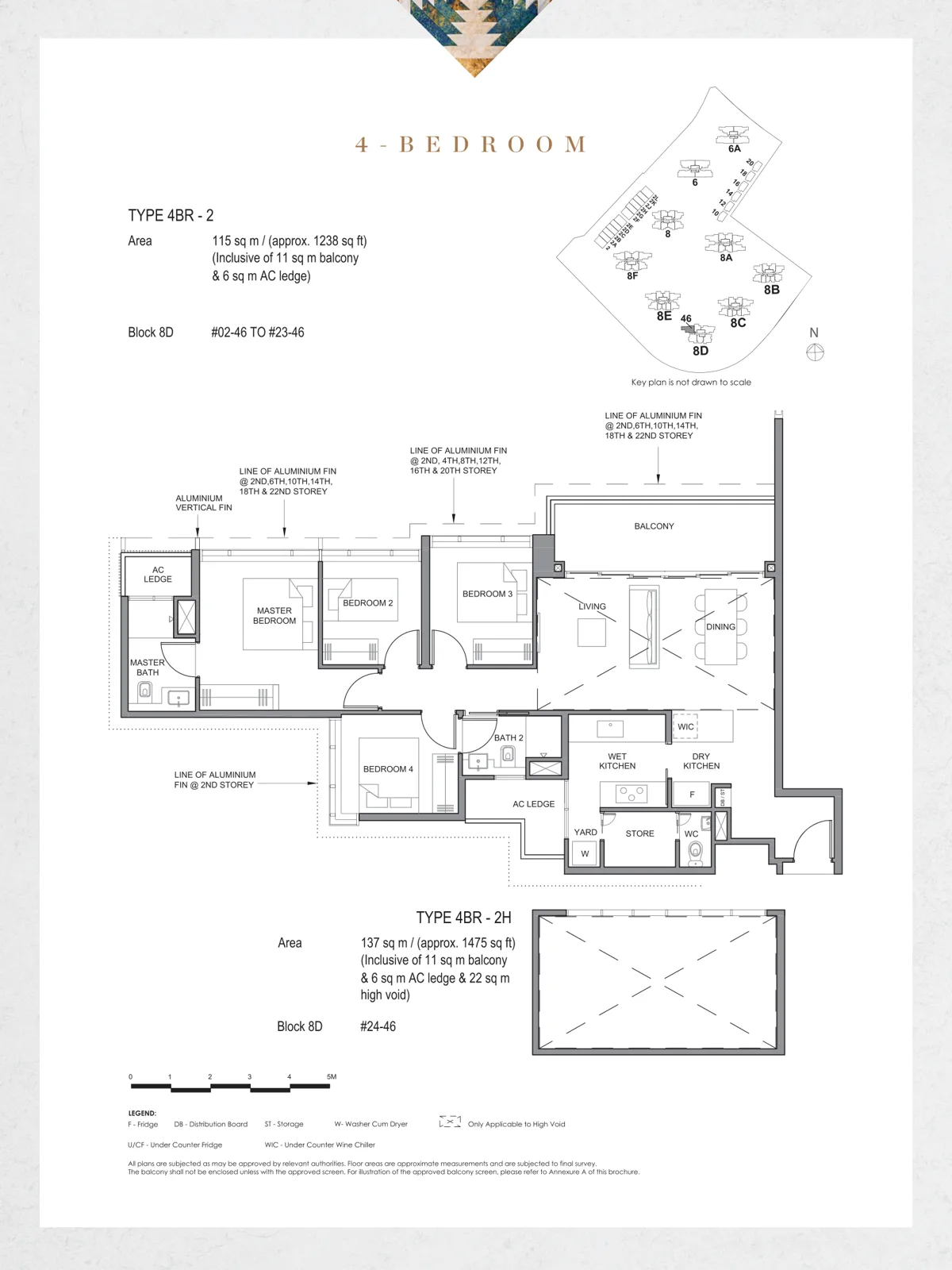 Parc Clematis floor plan, type 4BR-2: 4-Bedroom, 1,238 sq ft
