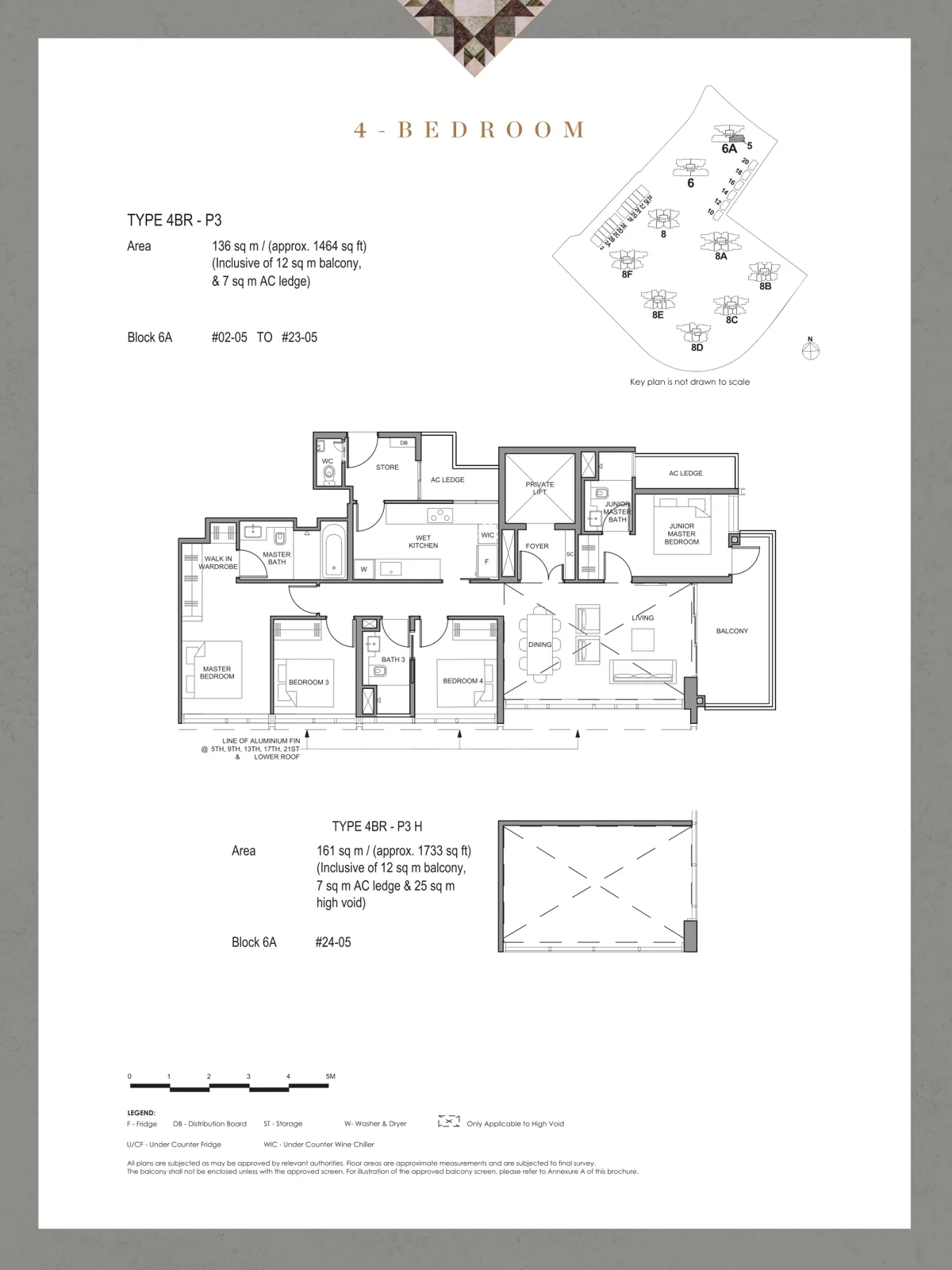 Parc Clematis floor plan, type 4BR P3: 4-Bedroom Premium, 1,464 sq ft