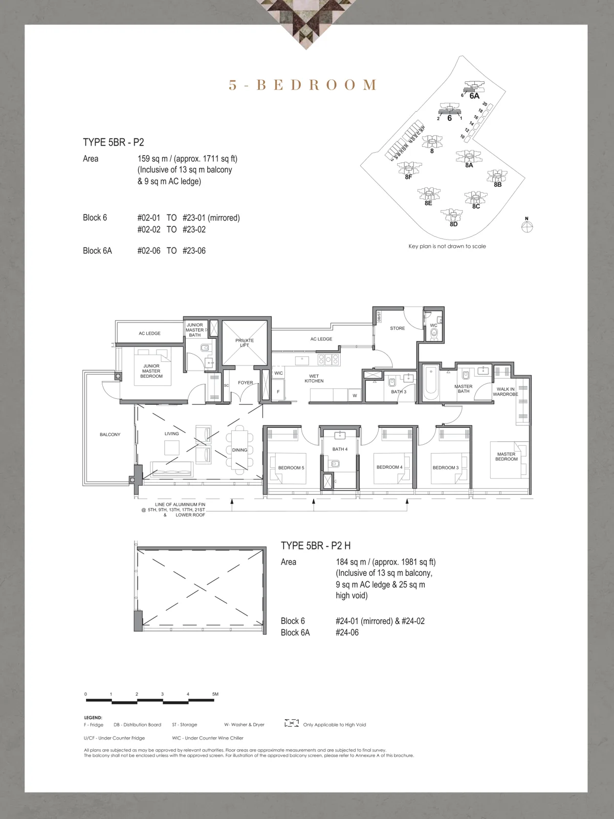 Parc Clematis floor plan, type 5BR P2: 5-Bedroom Premium, 1,711 sq ft