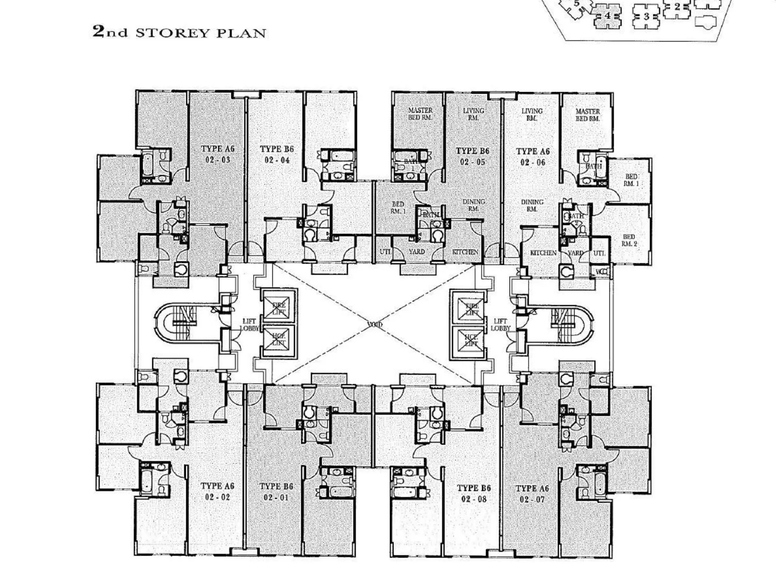 Parc Vista floor plan, type B6: 2-Bedroom, 1,076 sq ft