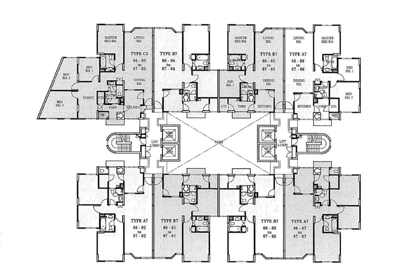 Parc Vista floor plan, type C3: 3-Bedroom + Family, 1,625 sq ft