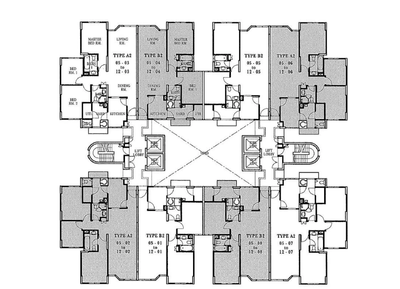 Parc Vista floor plan, type B2: 2-Bedroom, 1,055 sq ft