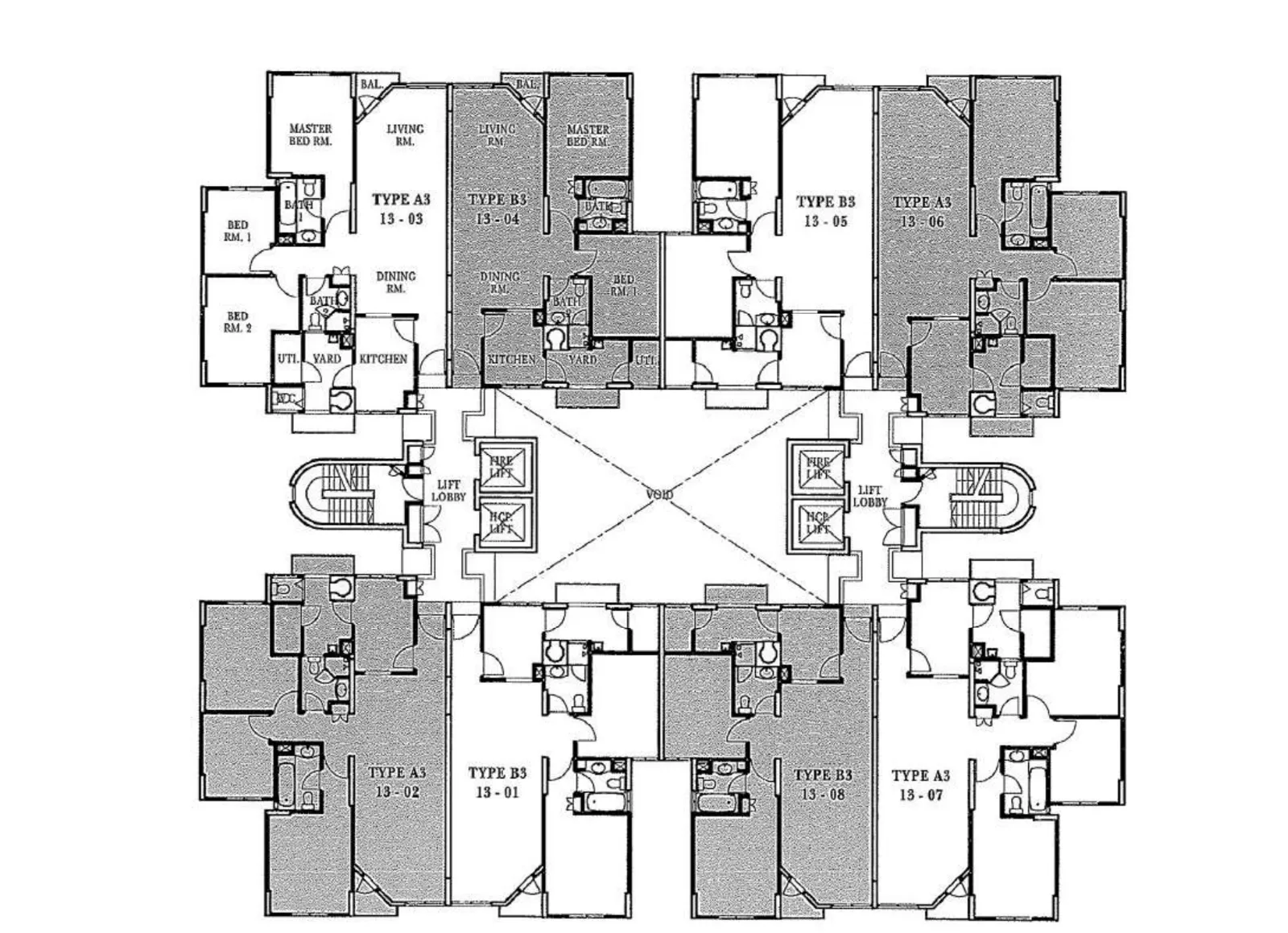 Parc Vista floor plan, type B3: 2-Bedroom, 1,055 sq ft
