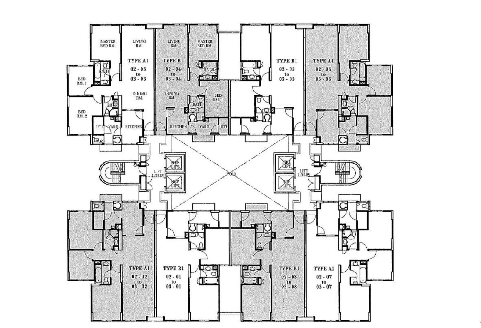 Parc Vista floor plan, type B1: 2-Bedroom, 1,076 sq ft