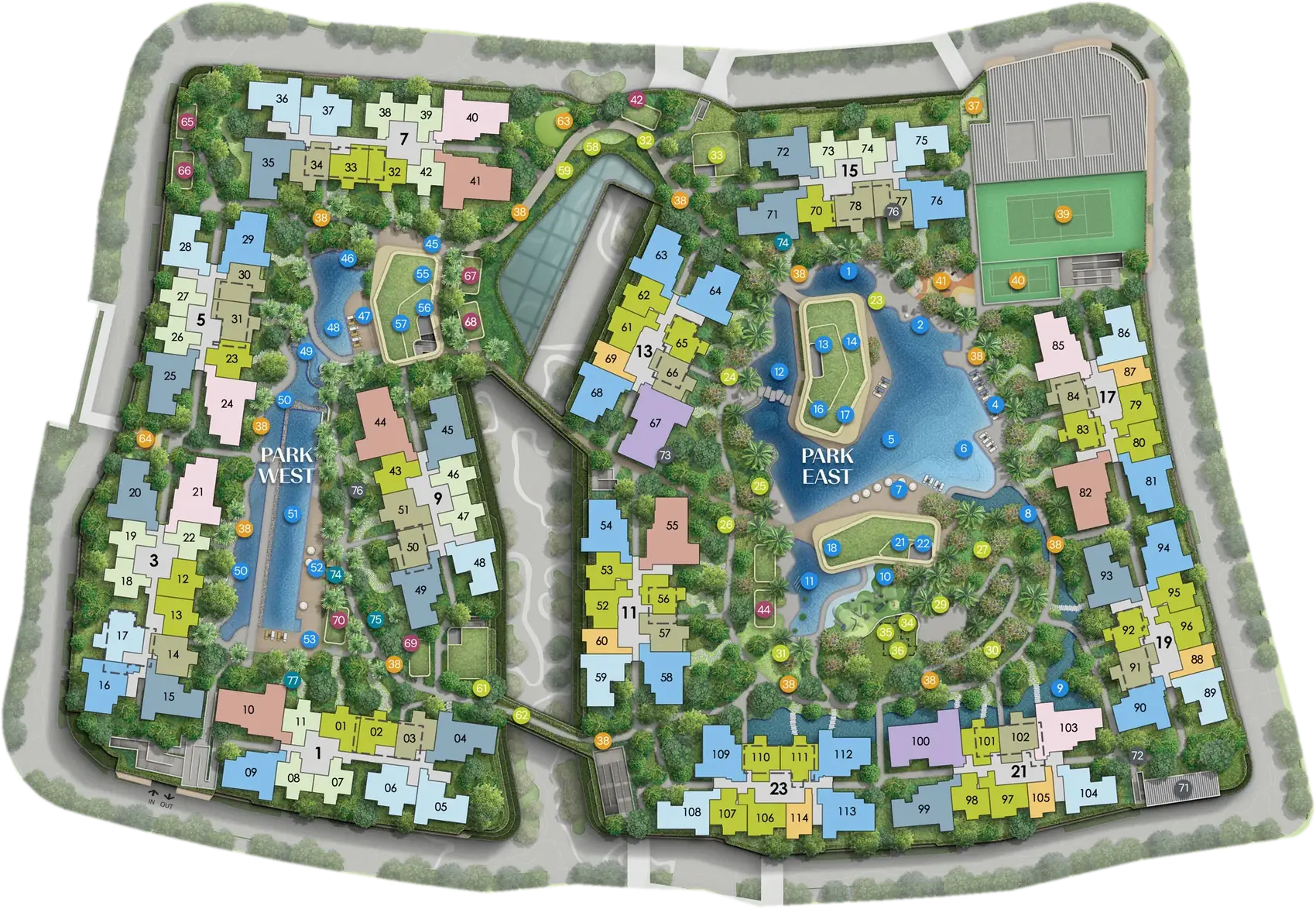 Site plan of Parktown Residence