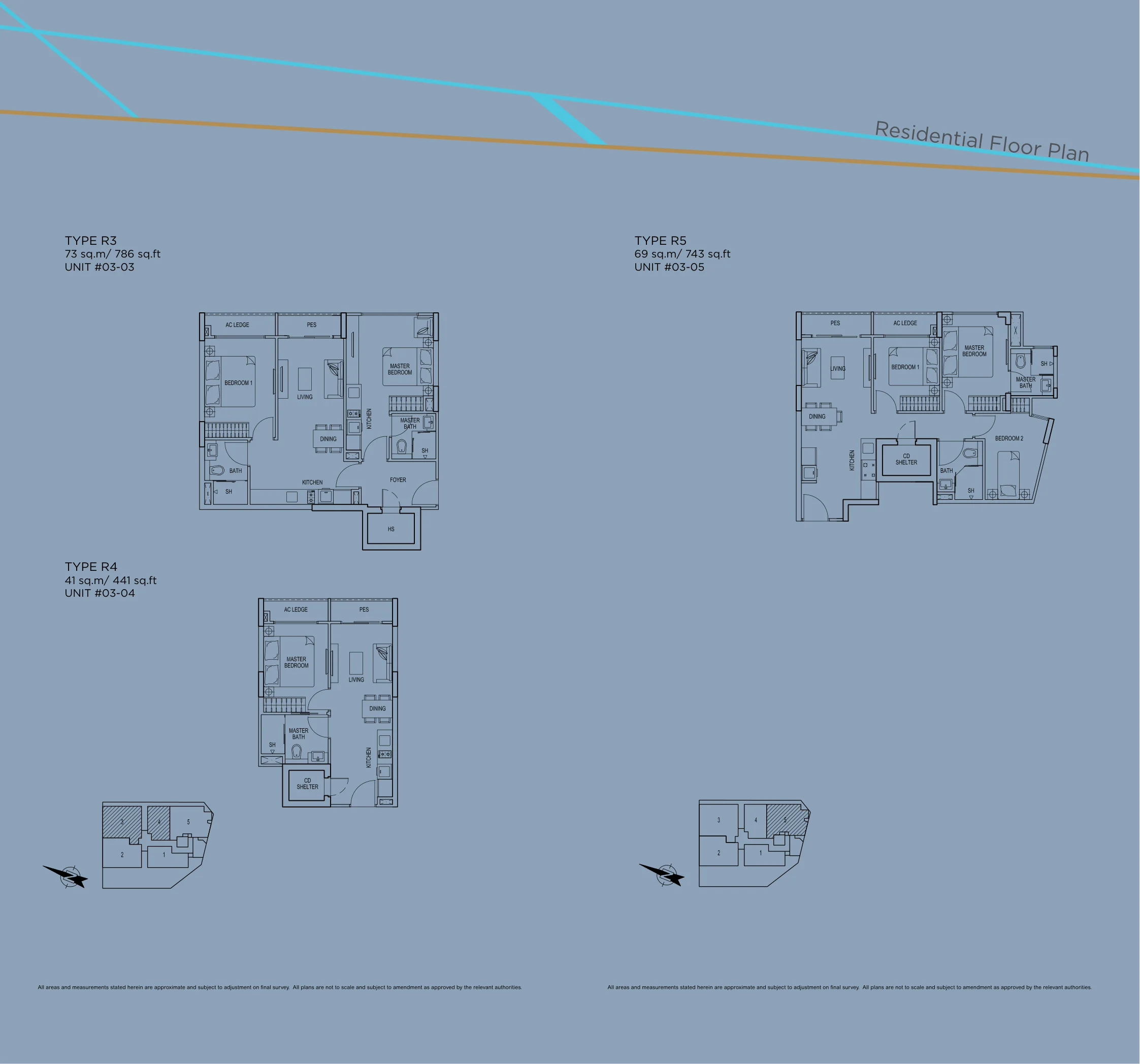 Prestige Point floor plan, type R4: 1-Bedroom, 441 sq ft