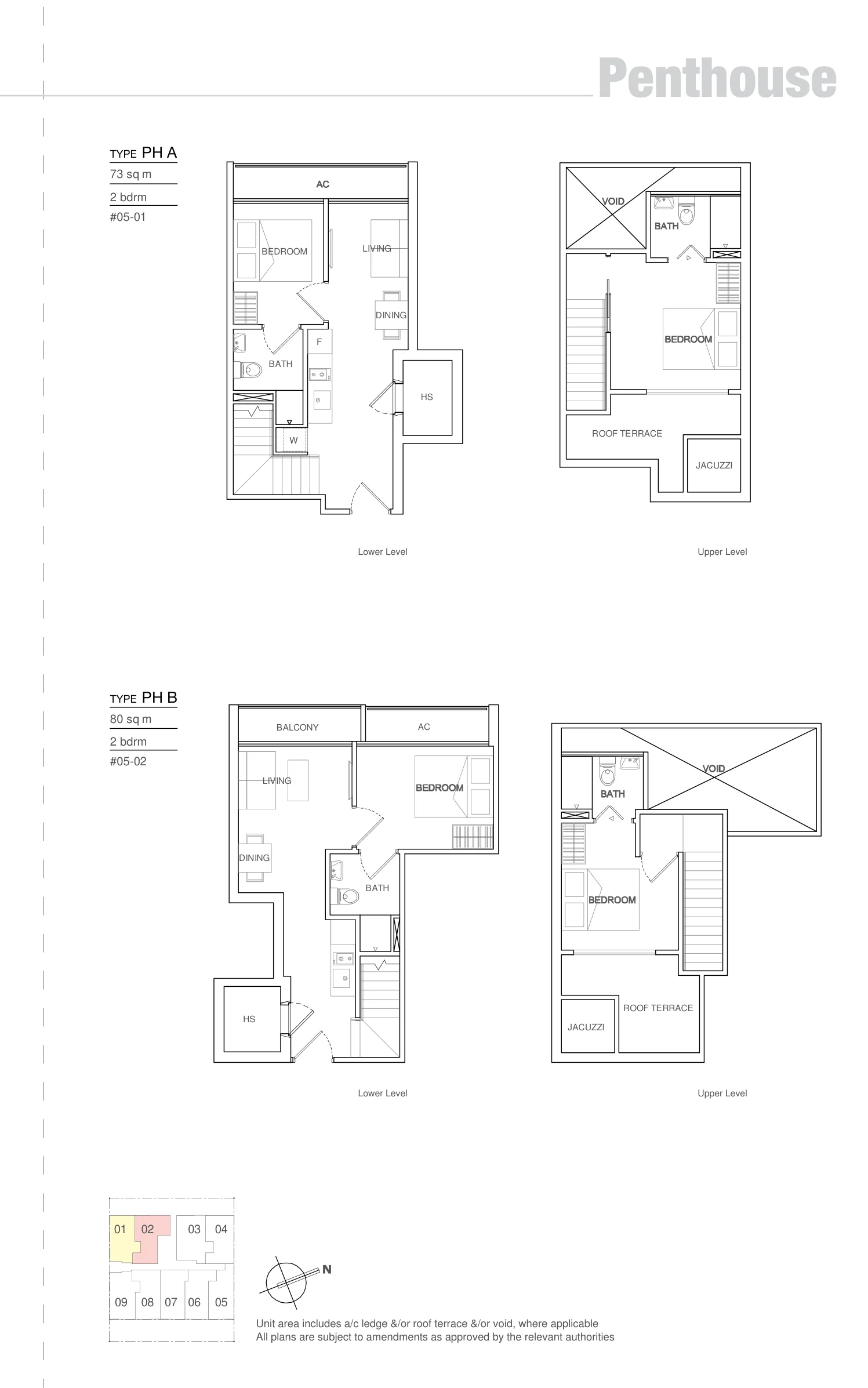 Presto @ Upper Serangoon floor plan, type PH A: 2-Bedroom, 786 sq ft