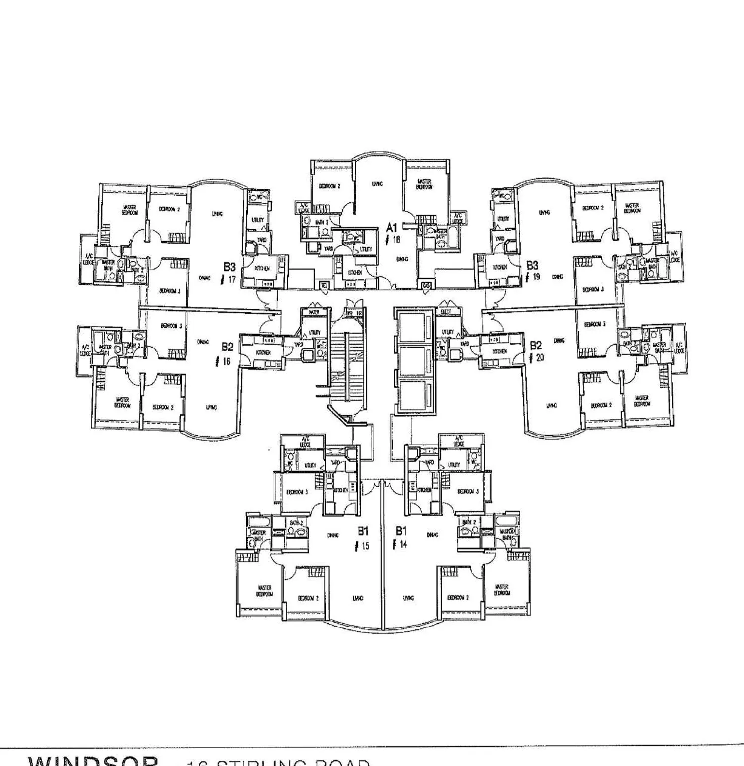Queens floor plan, type A1: 2-Bedroom + Utility, 914 sq ft