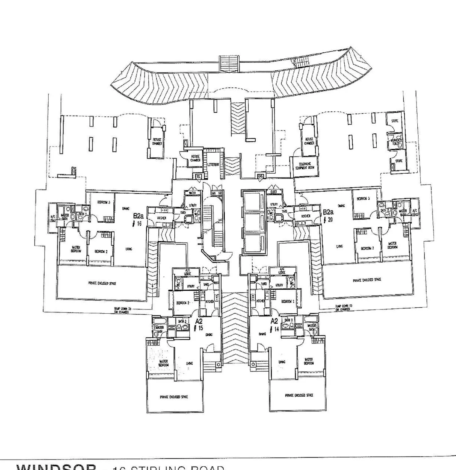 Queens floor plan, type A2: 2-Bedroom + Utility, 1,227 sq ft