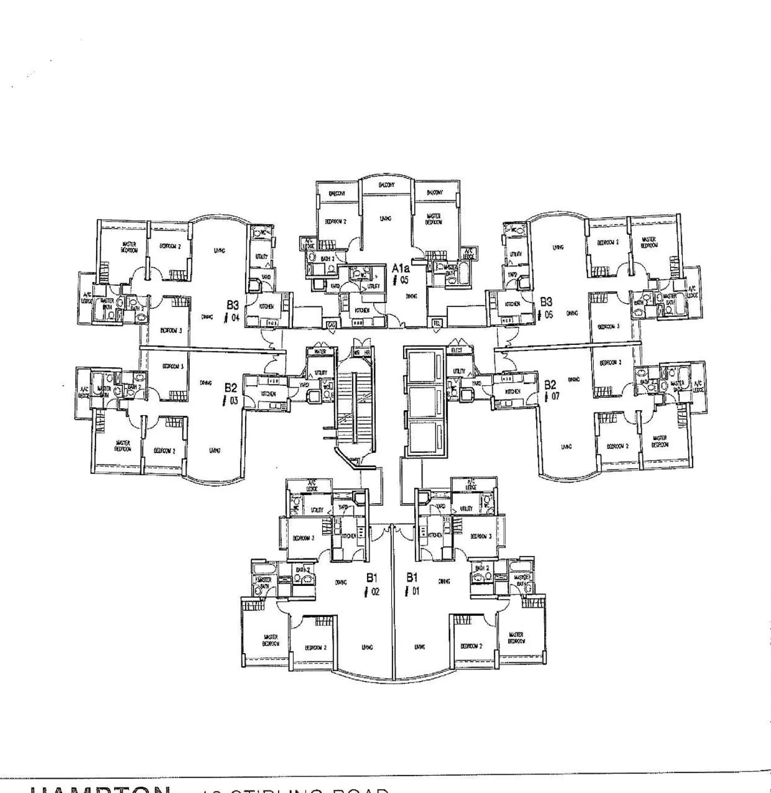Queens floor plan, type A1a: 2-Bedroom + Utility, 1,011 sq ft