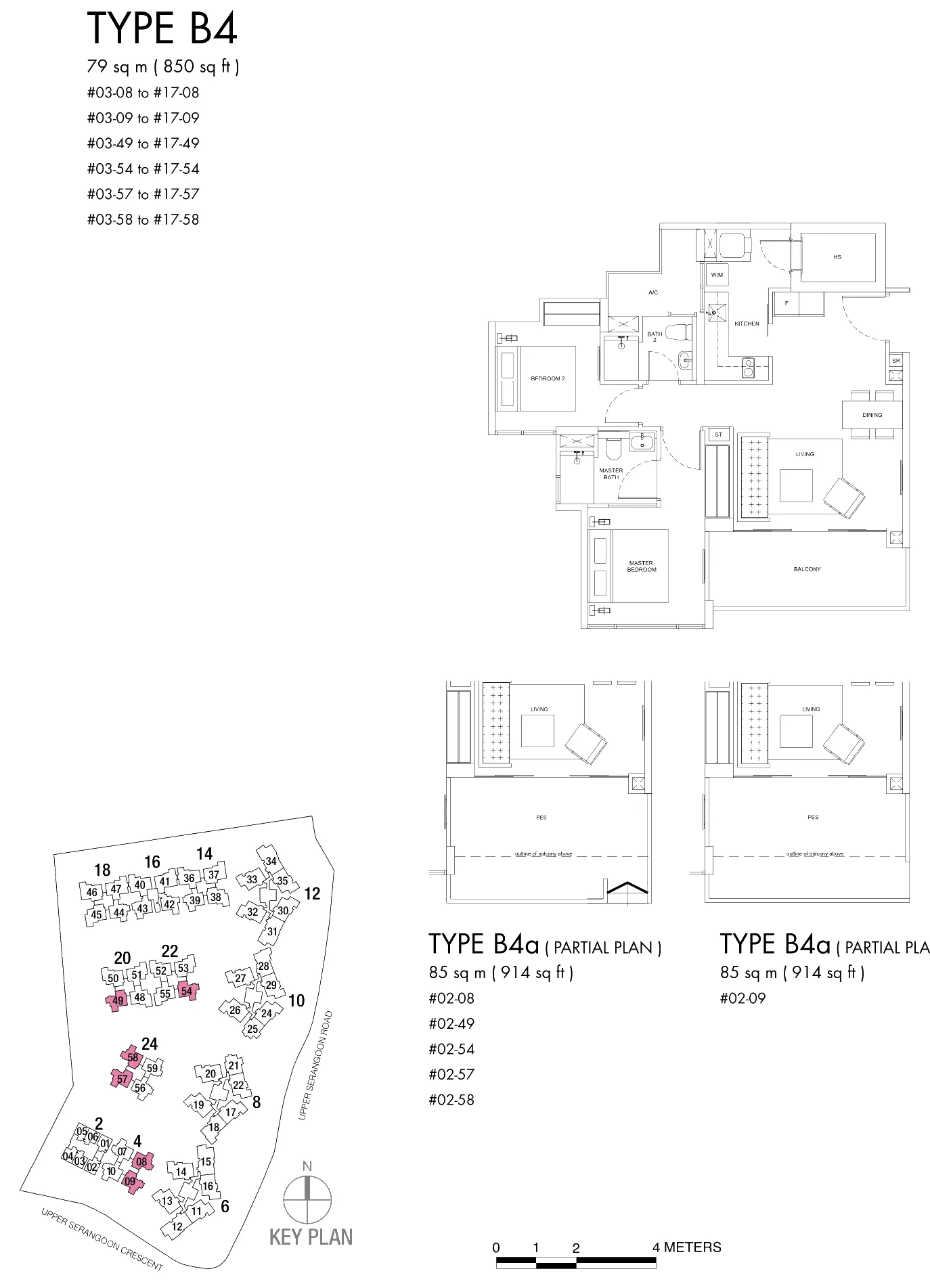Riversails floor plan, type B4: 2-Bedroom, 850 sq ft