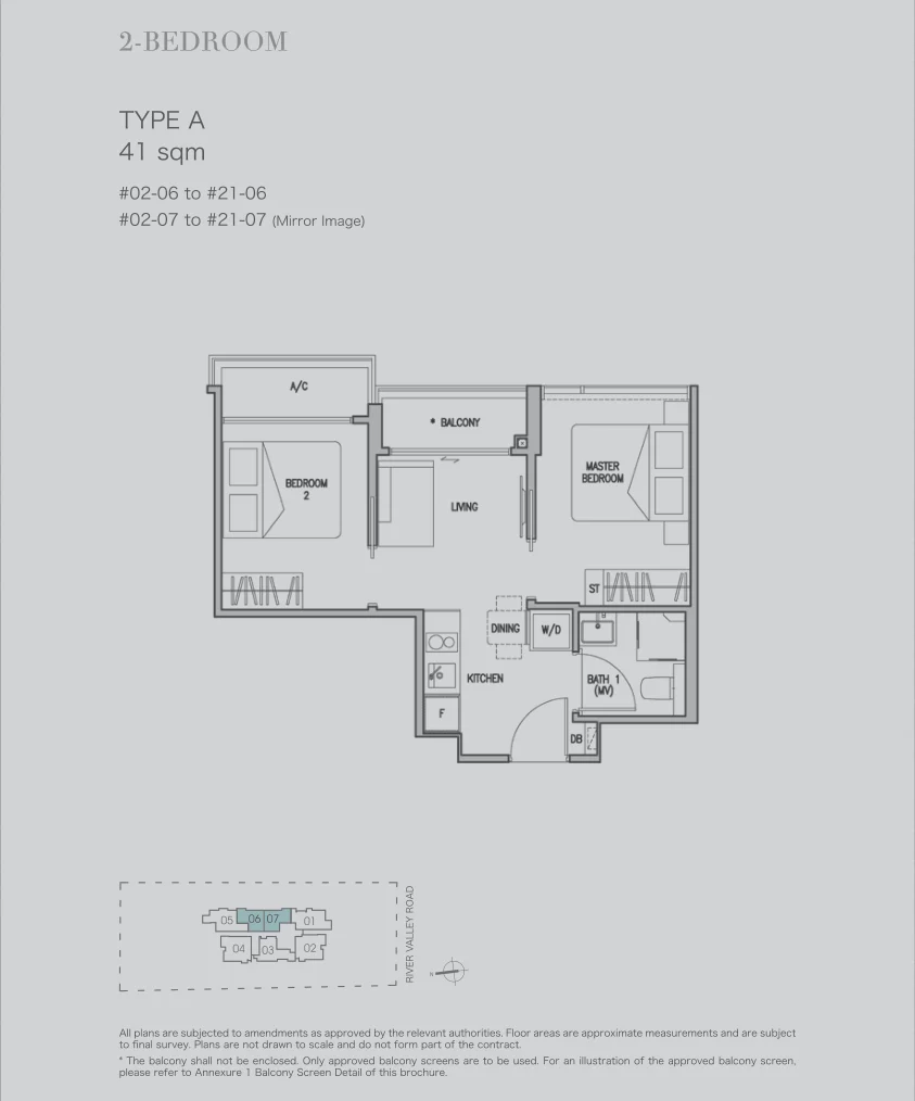 RV Altitude floor plan, type A: 2-Bedroom, 441 sq ft