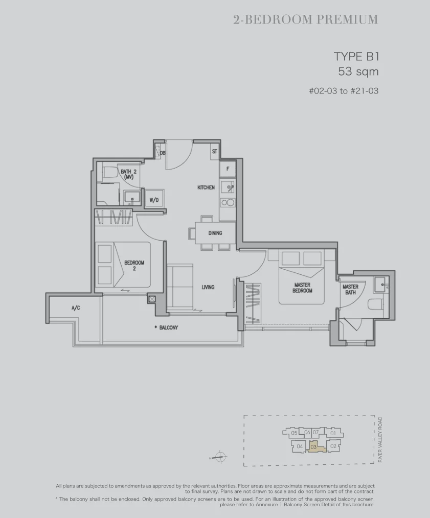 RV Altitude floor plan, type B1: 2-Bedroom Premium, 570 sq ft