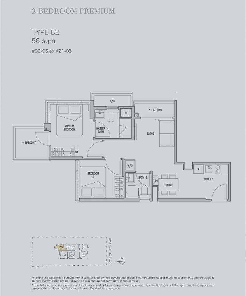 RV Altitude floor plan, type B2: 2-Bedroom Premium, 603 sq ft