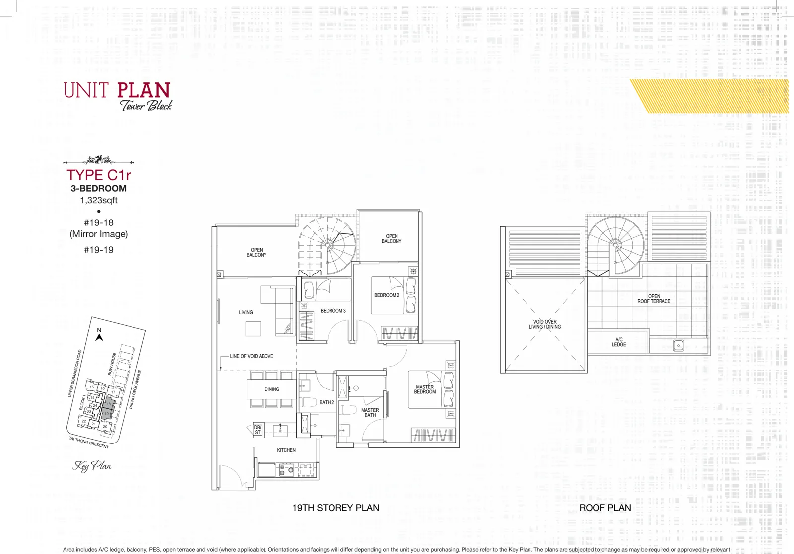 Sant Ritz floor plan, type C1r: 3-Bedroom, 1,324 sq ft
