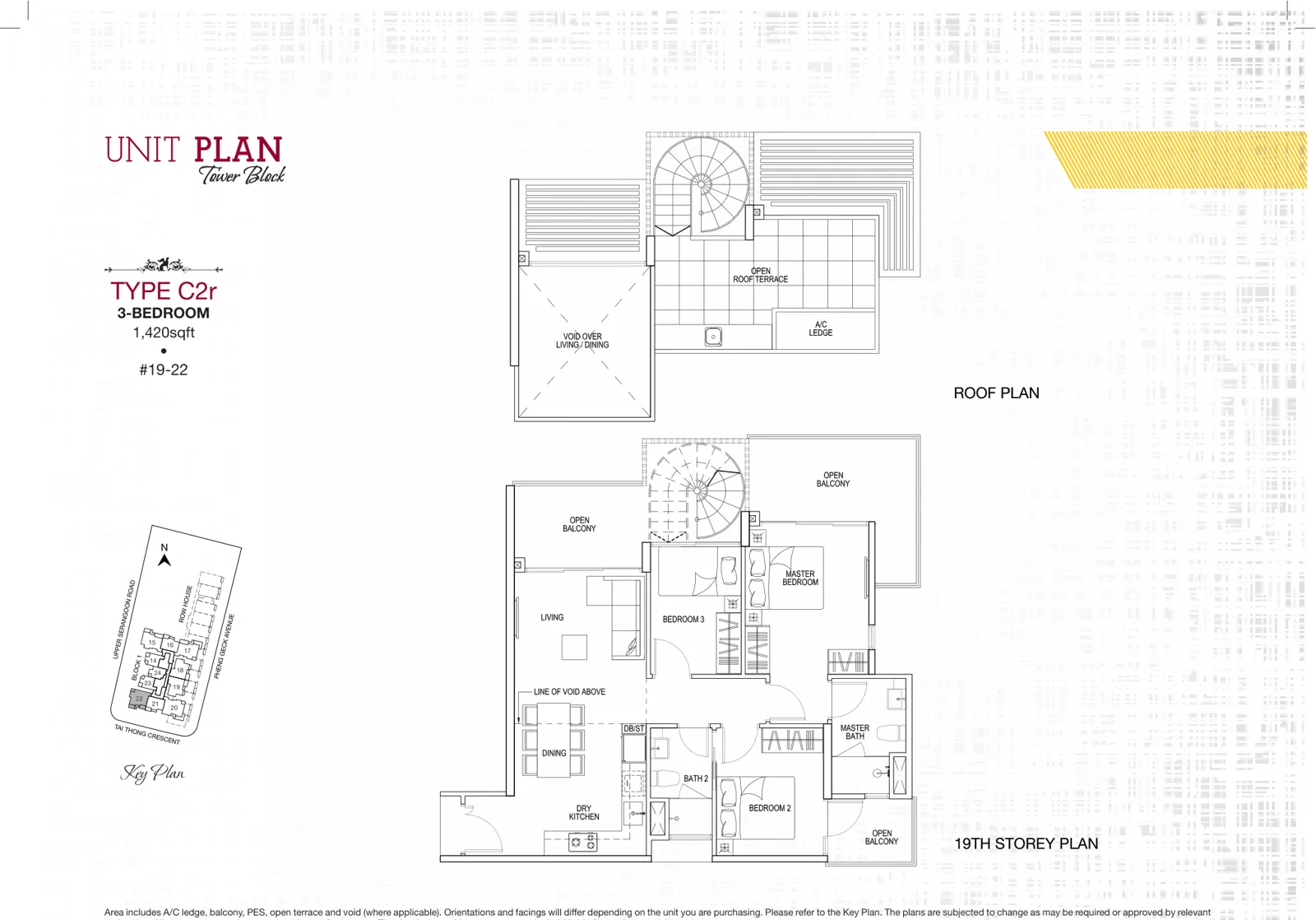 Sant Ritz floor plan, type C2r: 3-Bedroom, 1,421 sq ft