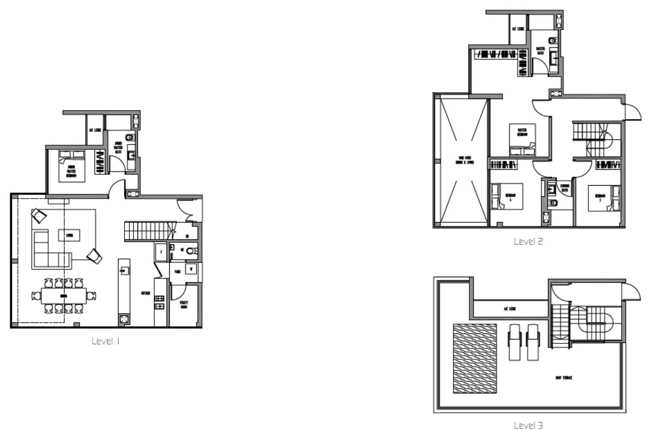 Sennett Residence floor plan, type PH4-4: Penthouse (3 to 6 bedrooms, two storeys), 2,895 sq ft