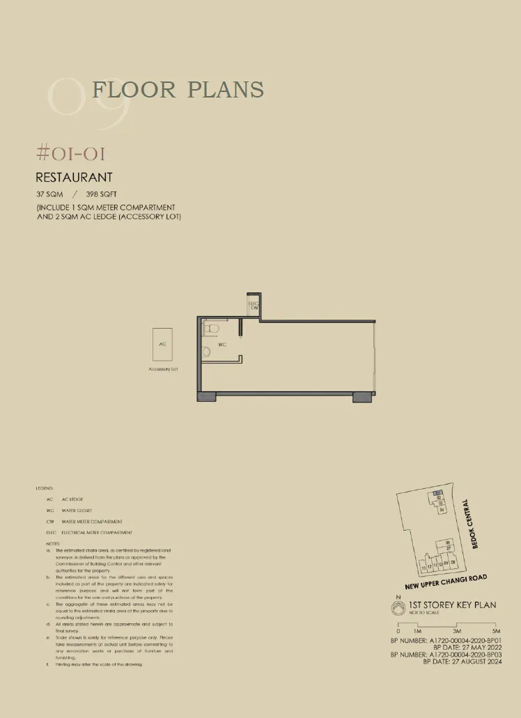 Shoppes @ Sky Eden floor plan, type U0101: Cluster 1 (Bedok Central)