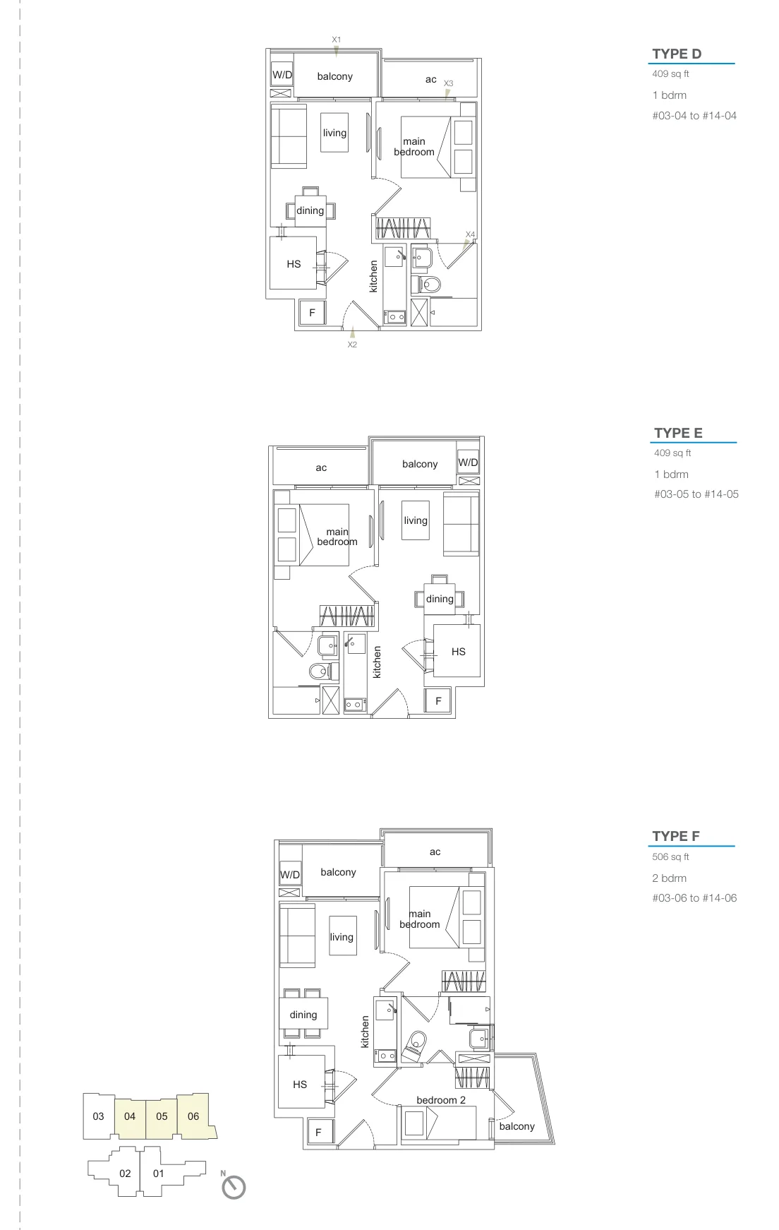 Sims Edge floor plan, type D: 1-Bedroom, 409 sq ft