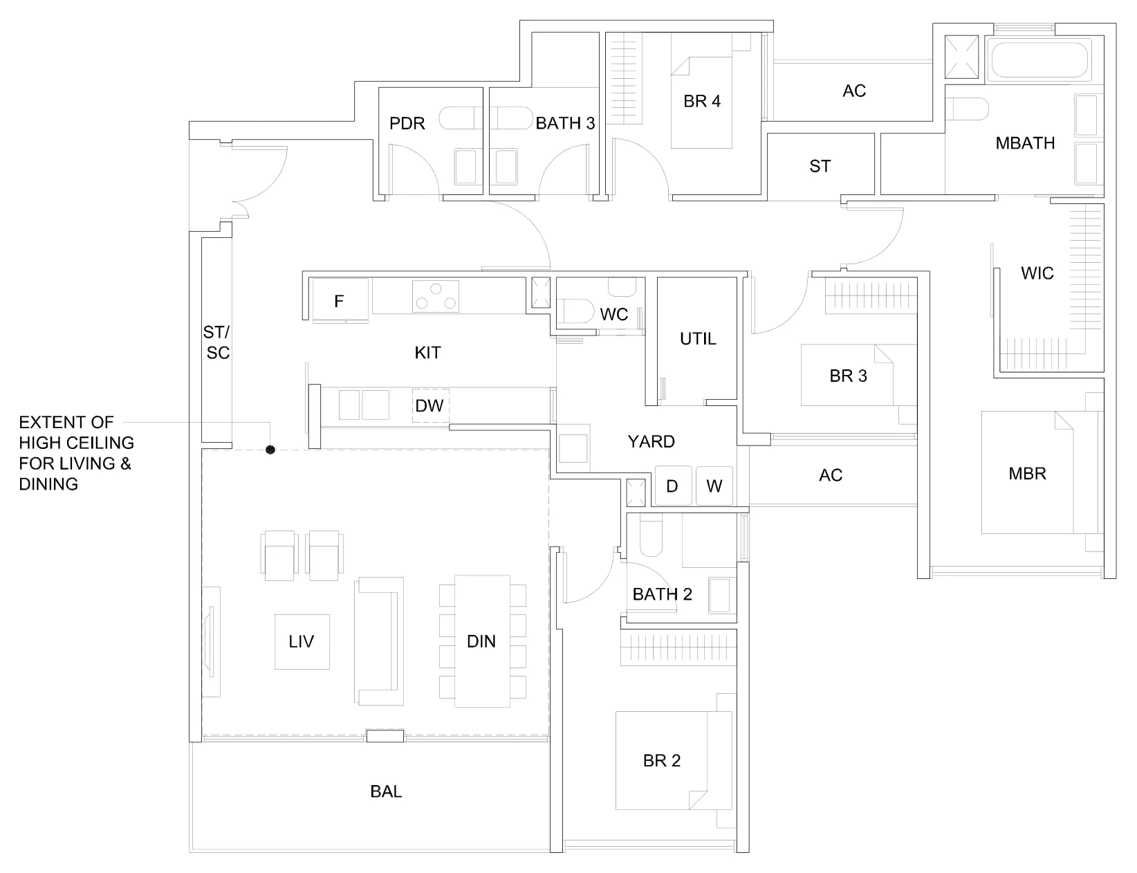 Sky Vue floor plan, type PH2(M): Penthouse, 4 bedrooms, 1,744 sq ft