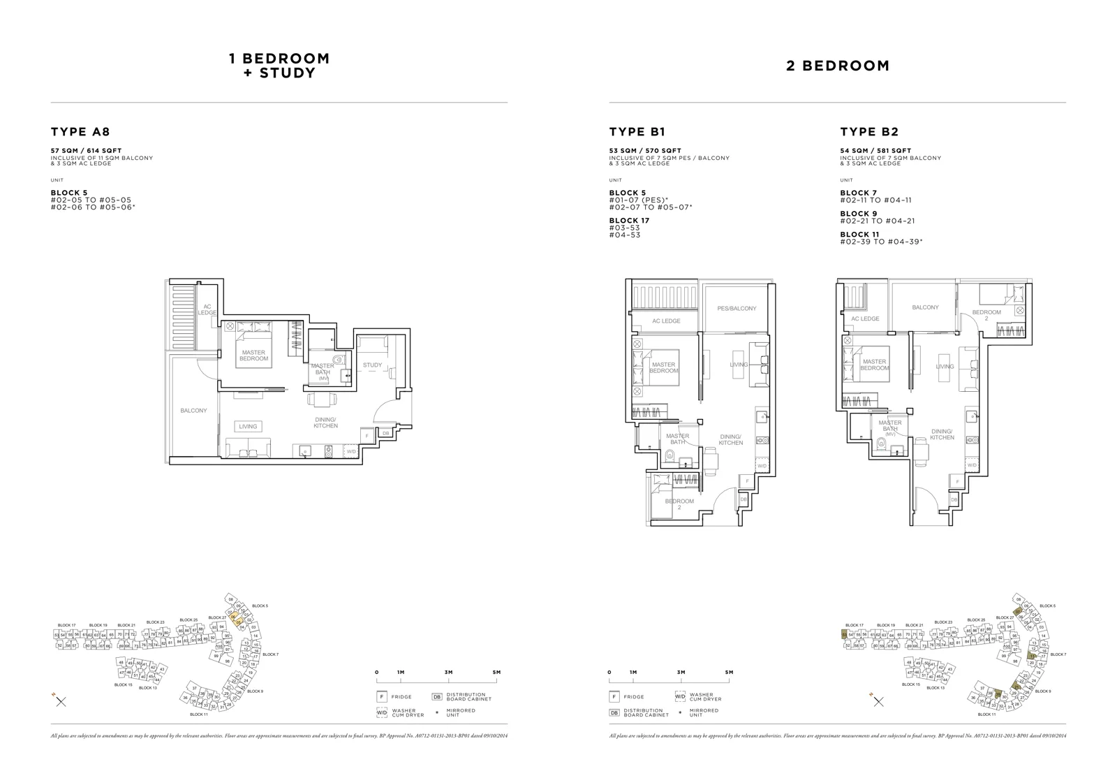 Sophia Hills floor plan, type A8: 1-Bedroom + Study, 614 sq ft